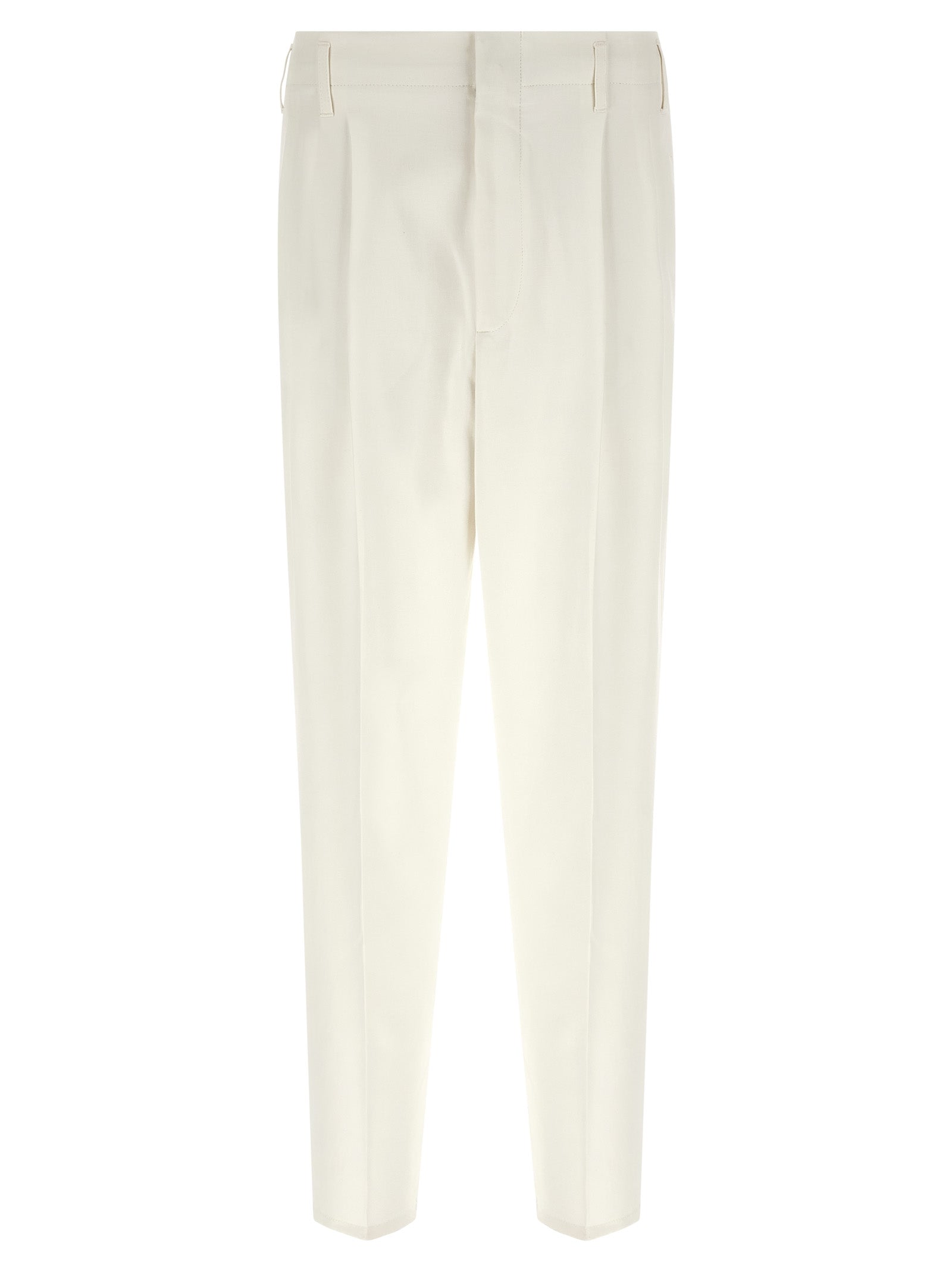Brunello Cucinelli White Cotton Casual Pants Brunello Cucinelli
