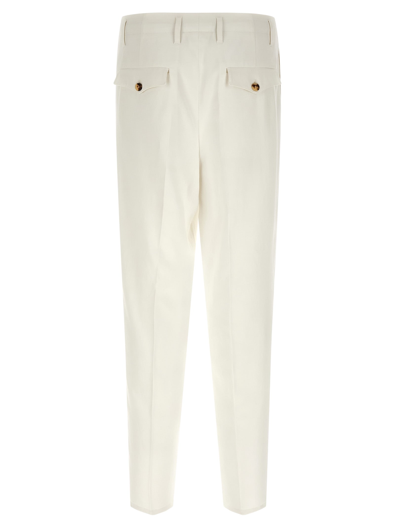 Brunello Cucinelli White Cotton Casual Pants Brunello Cucinelli