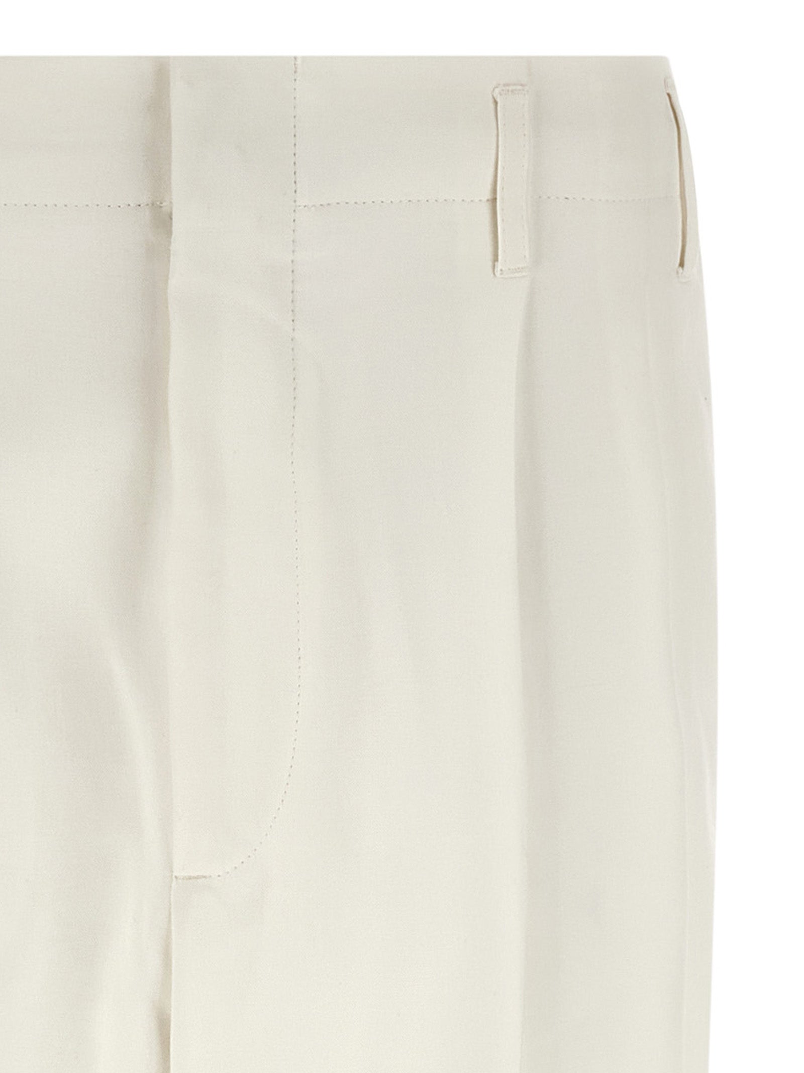 Brunello Cucinelli White Cotton Casual Pants Brunello Cucinelli