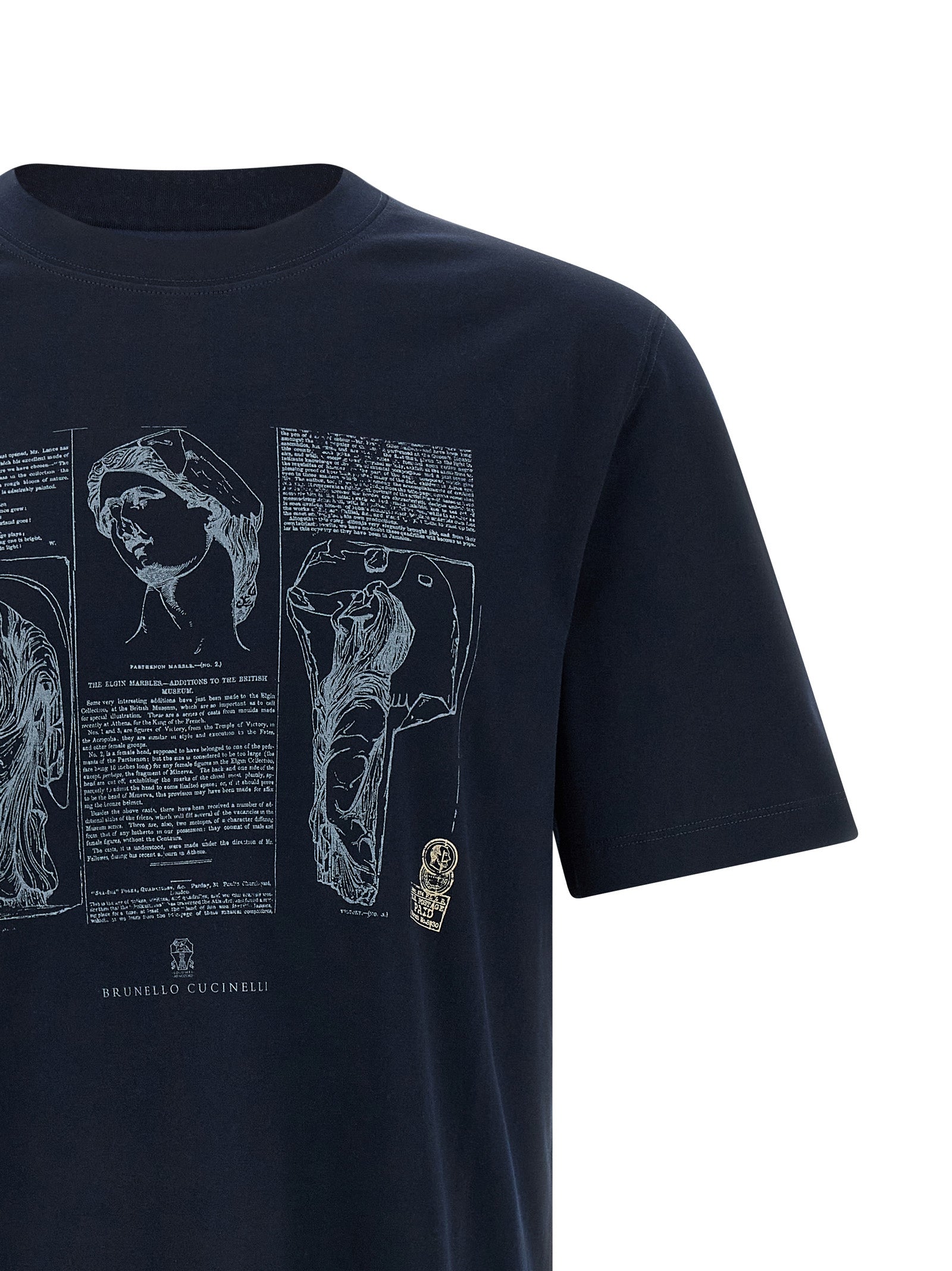 Brunello Cucinelli Blue Cotton T-Shirt Brunello Cucinelli