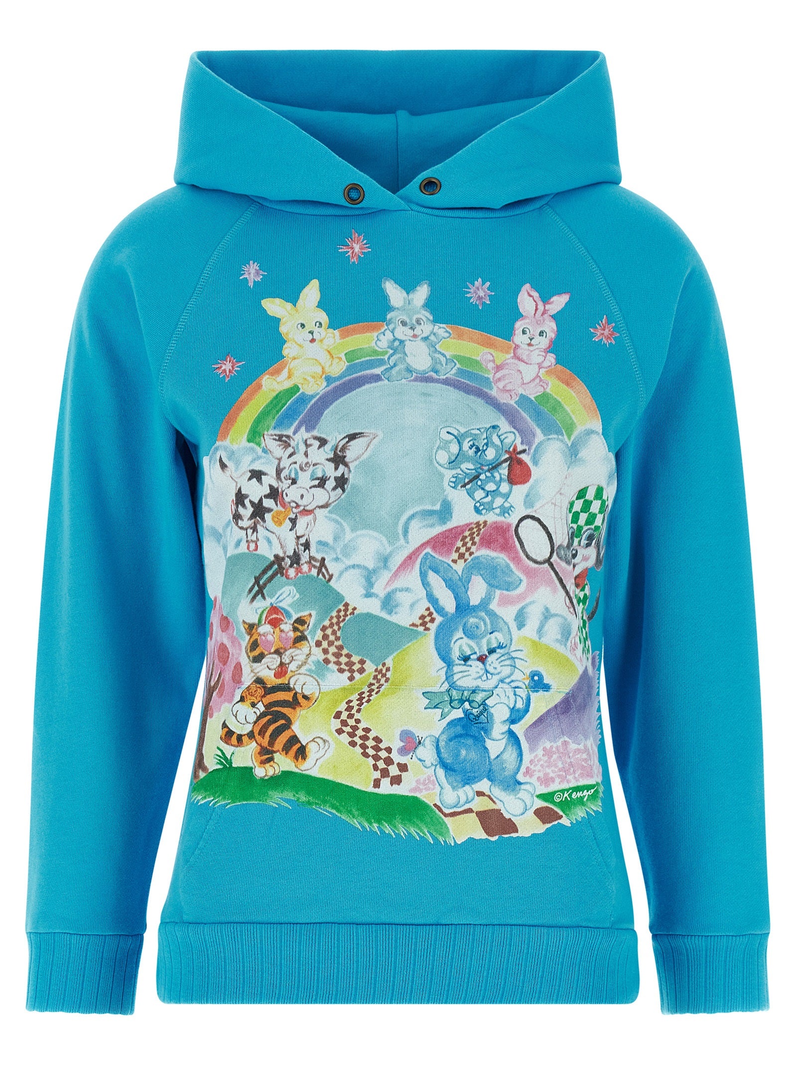 Kenzo Blue Cotton Hoodie Kenzo