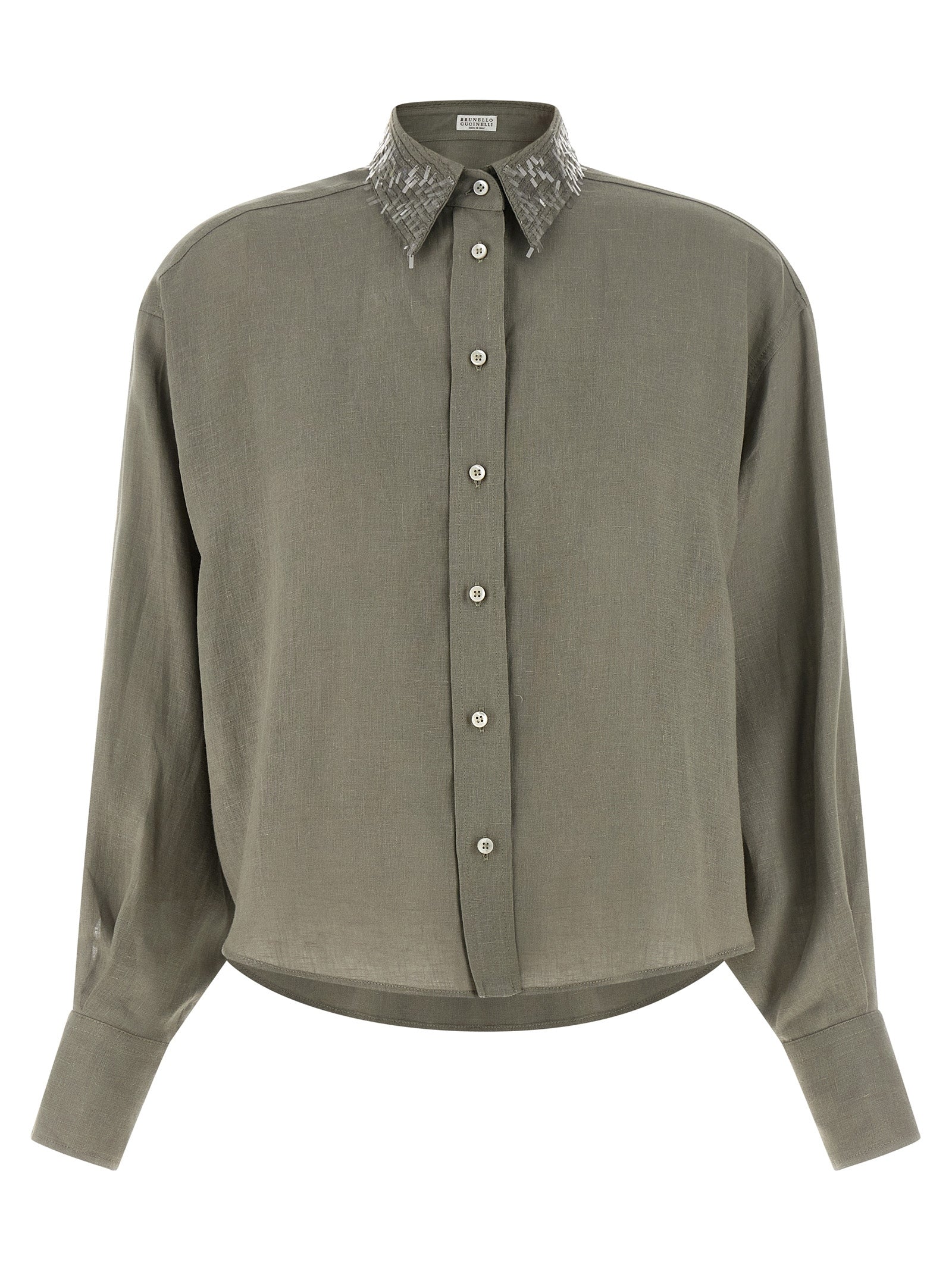 Brunello Cucinelli Bicolor Linen Blouse Brunello Cucinelli