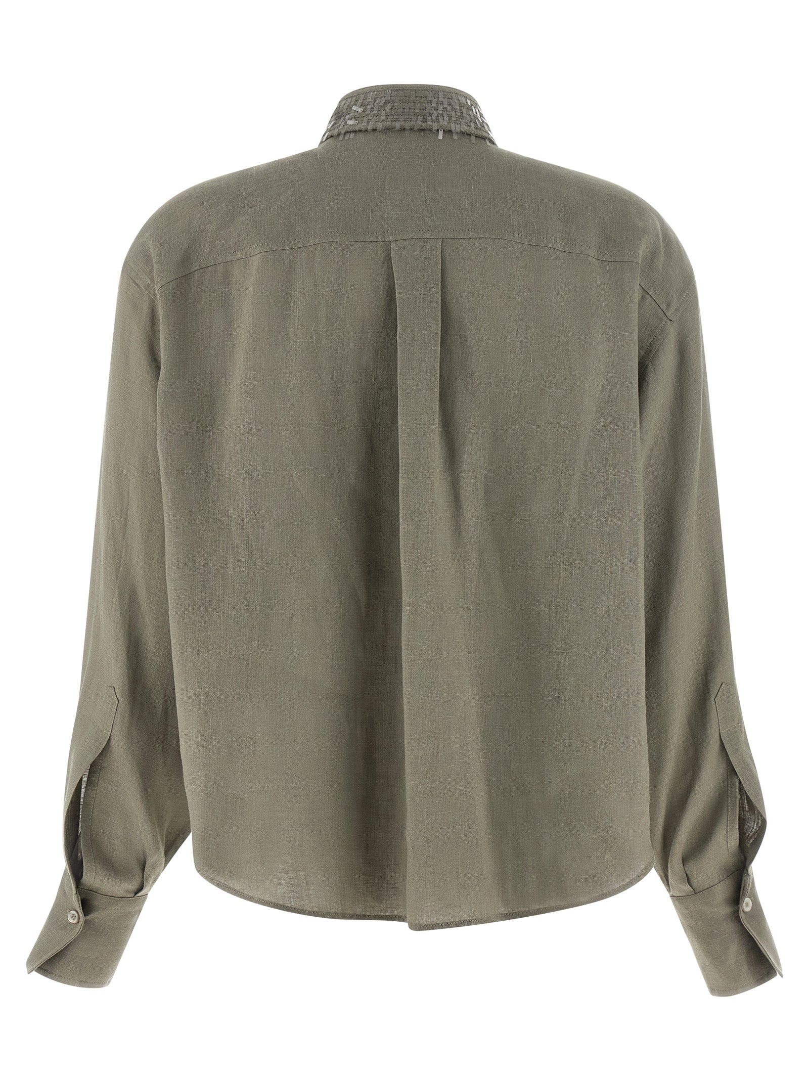 Brunello Cucinelli Bicolor Linen Blouse Brunello Cucinelli