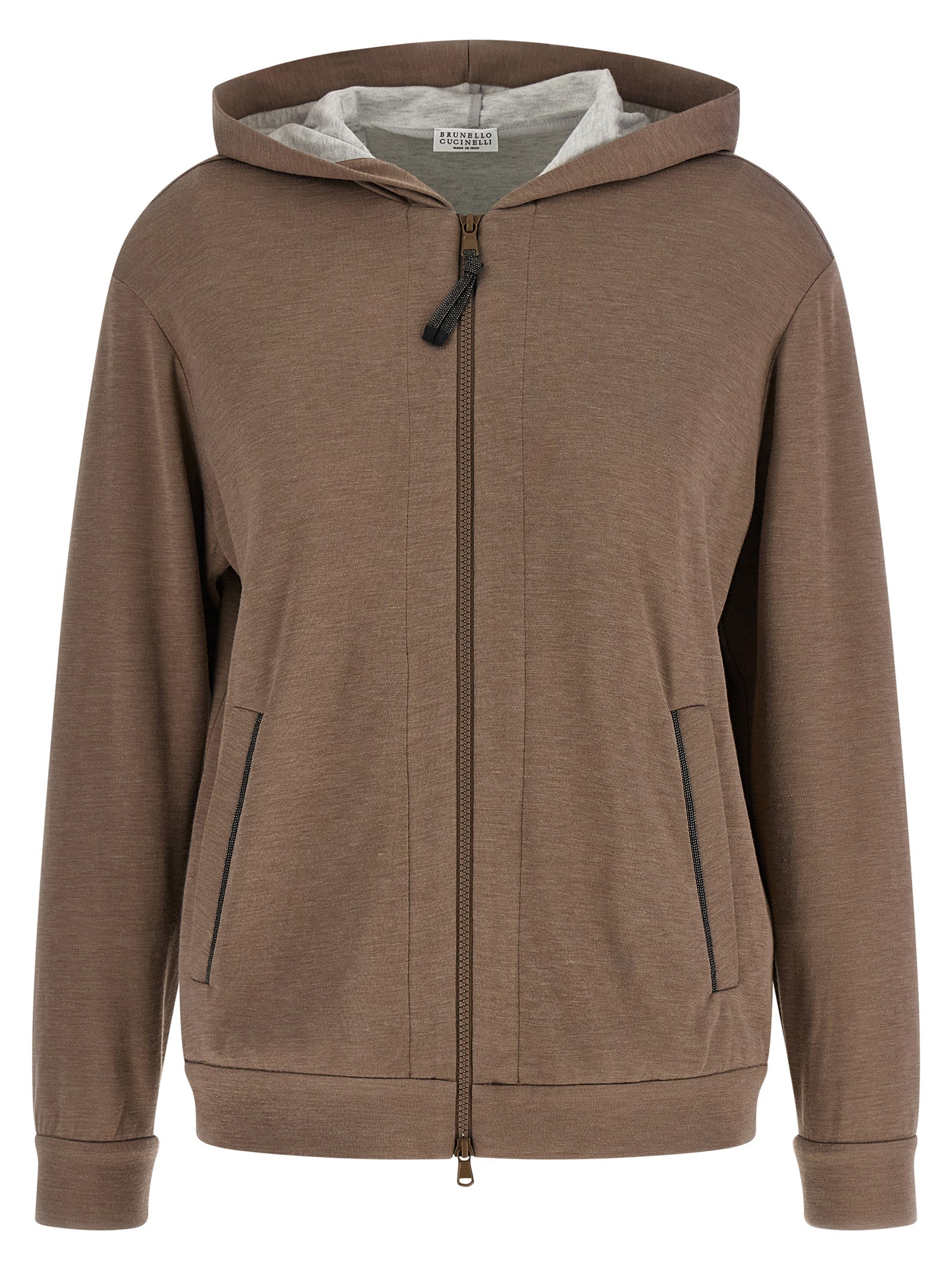 Brunello Cucinelli Brown Cotton Hoodie Brunello Cucinelli