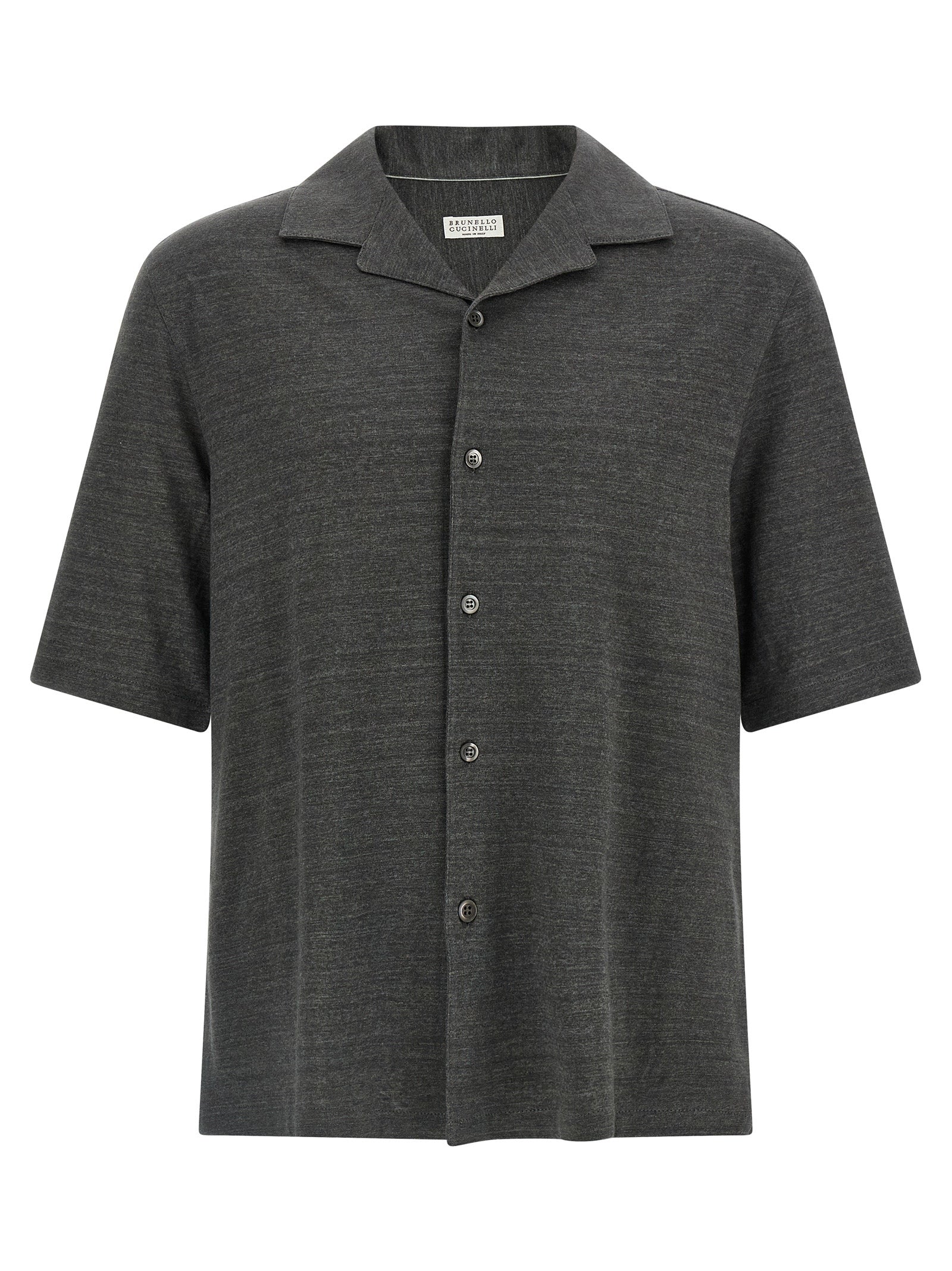 Brunello Cucinelli Gray Linen Blouse Brunello Cucinelli