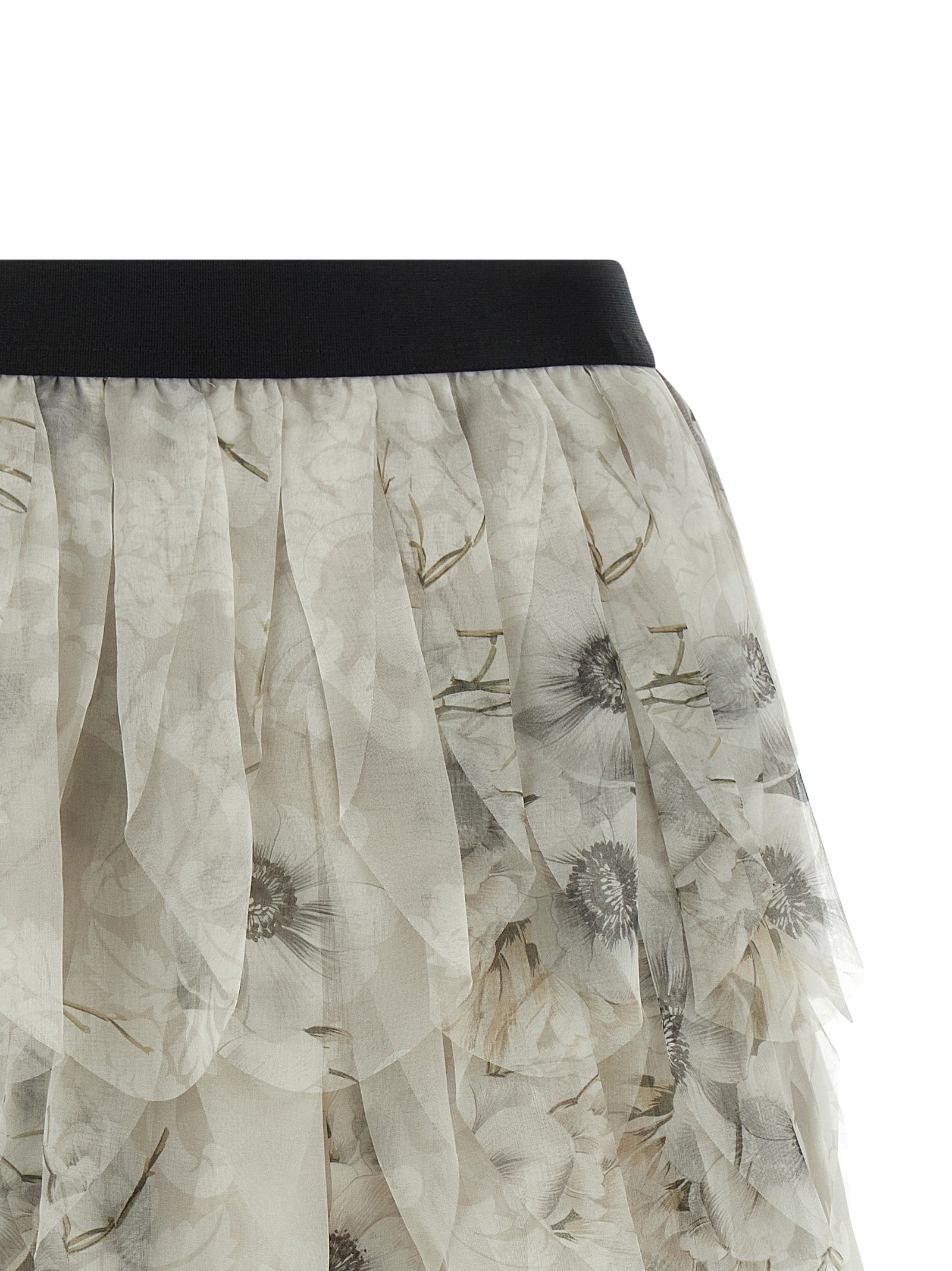 Max Mara Gray Silk Long Skirt Max Mara