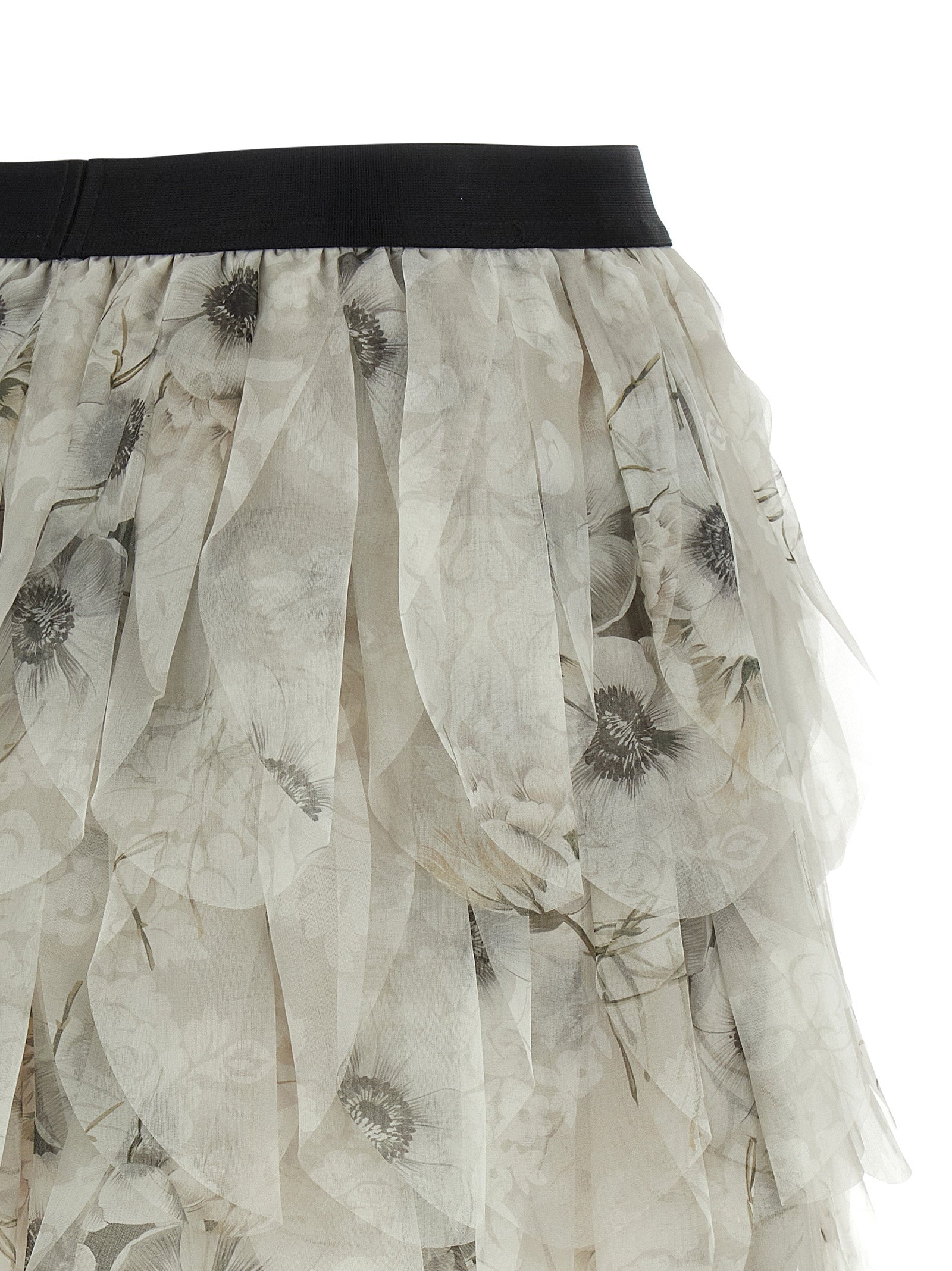 Max Mara Gray Silk Long Skirt Max Mara