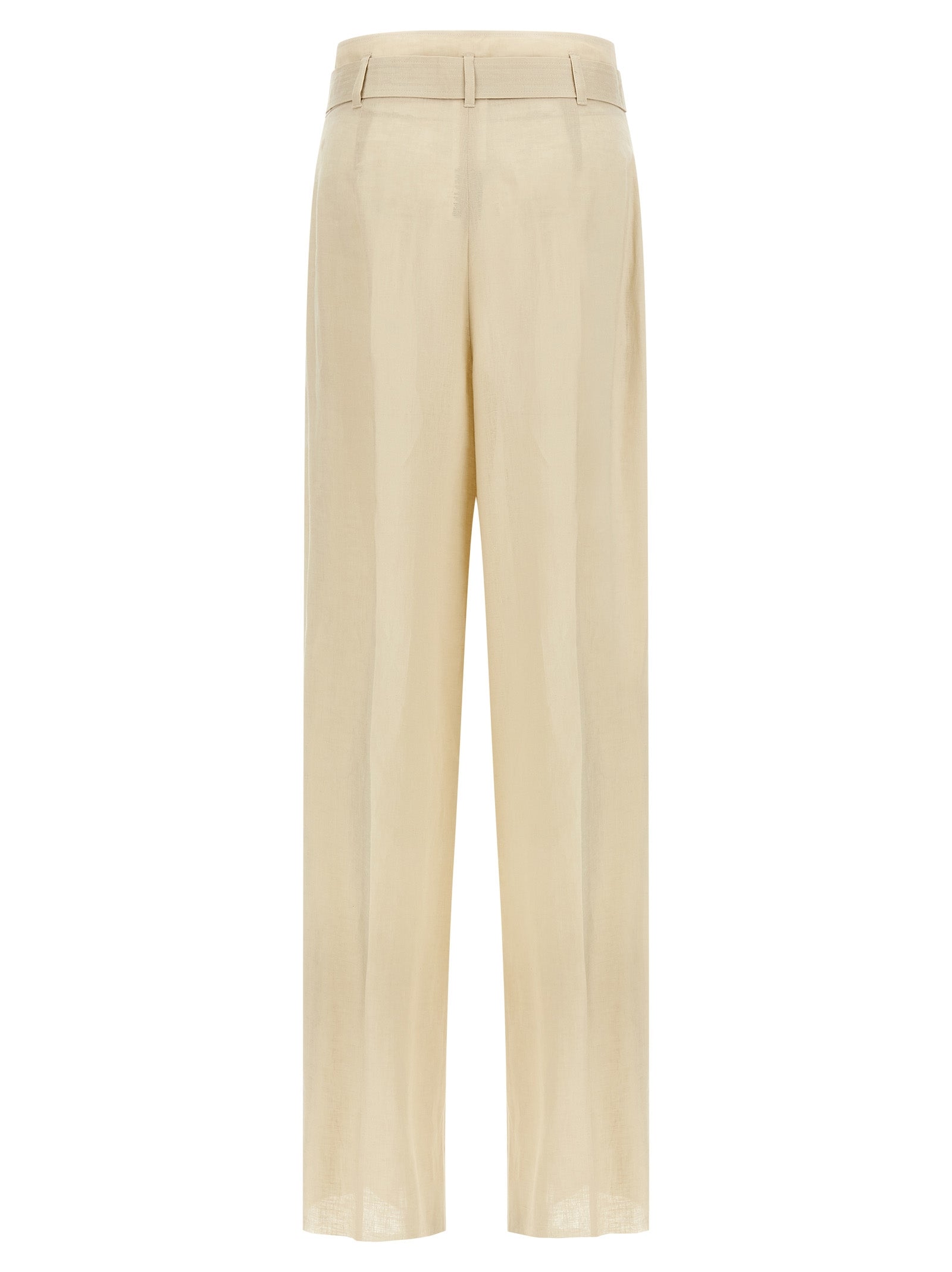 Max Mara Beige Linen Casual Pants Max Mara