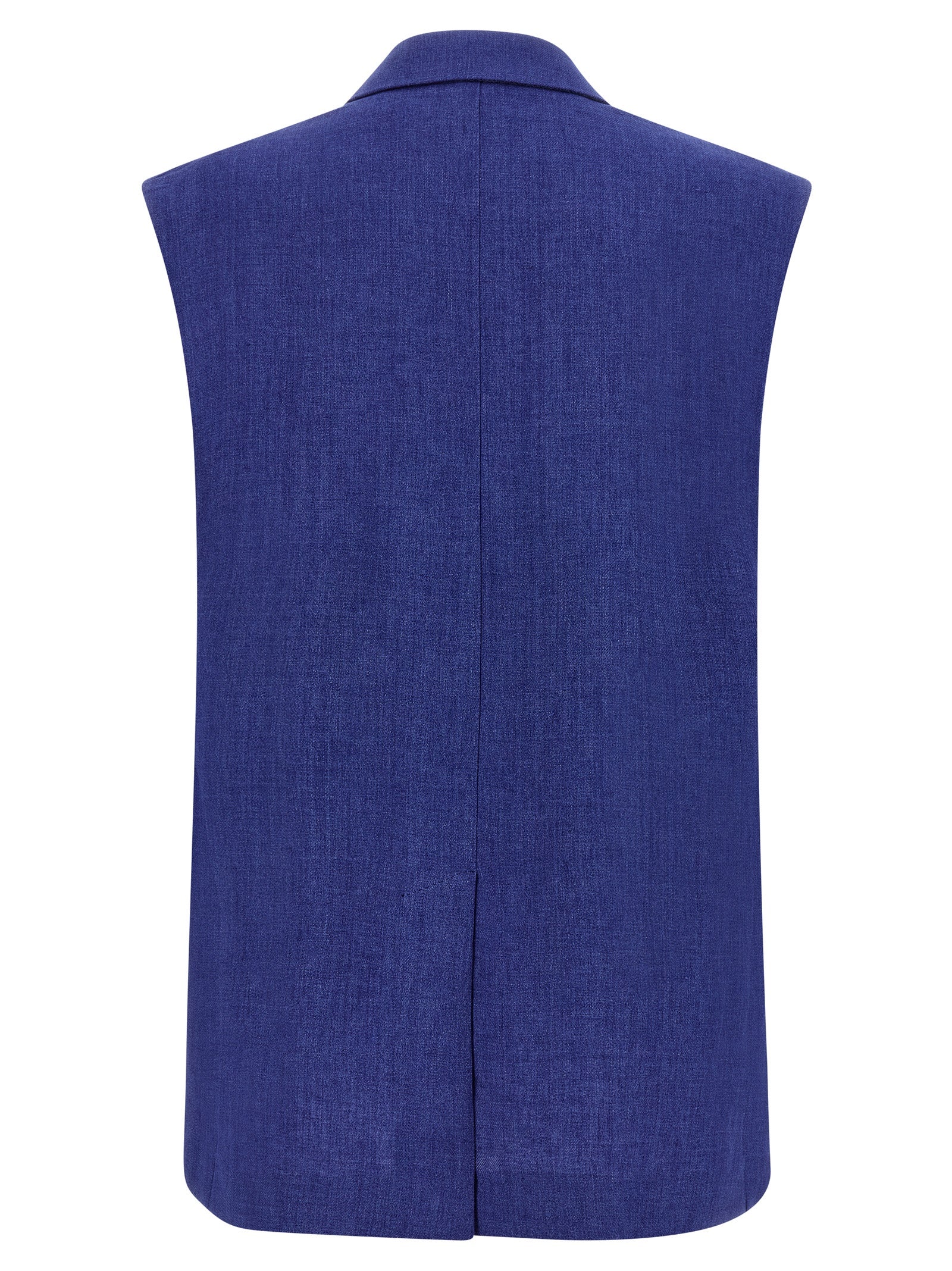 Max Mara Blue Linen Sleeveless Jacket Max Mara