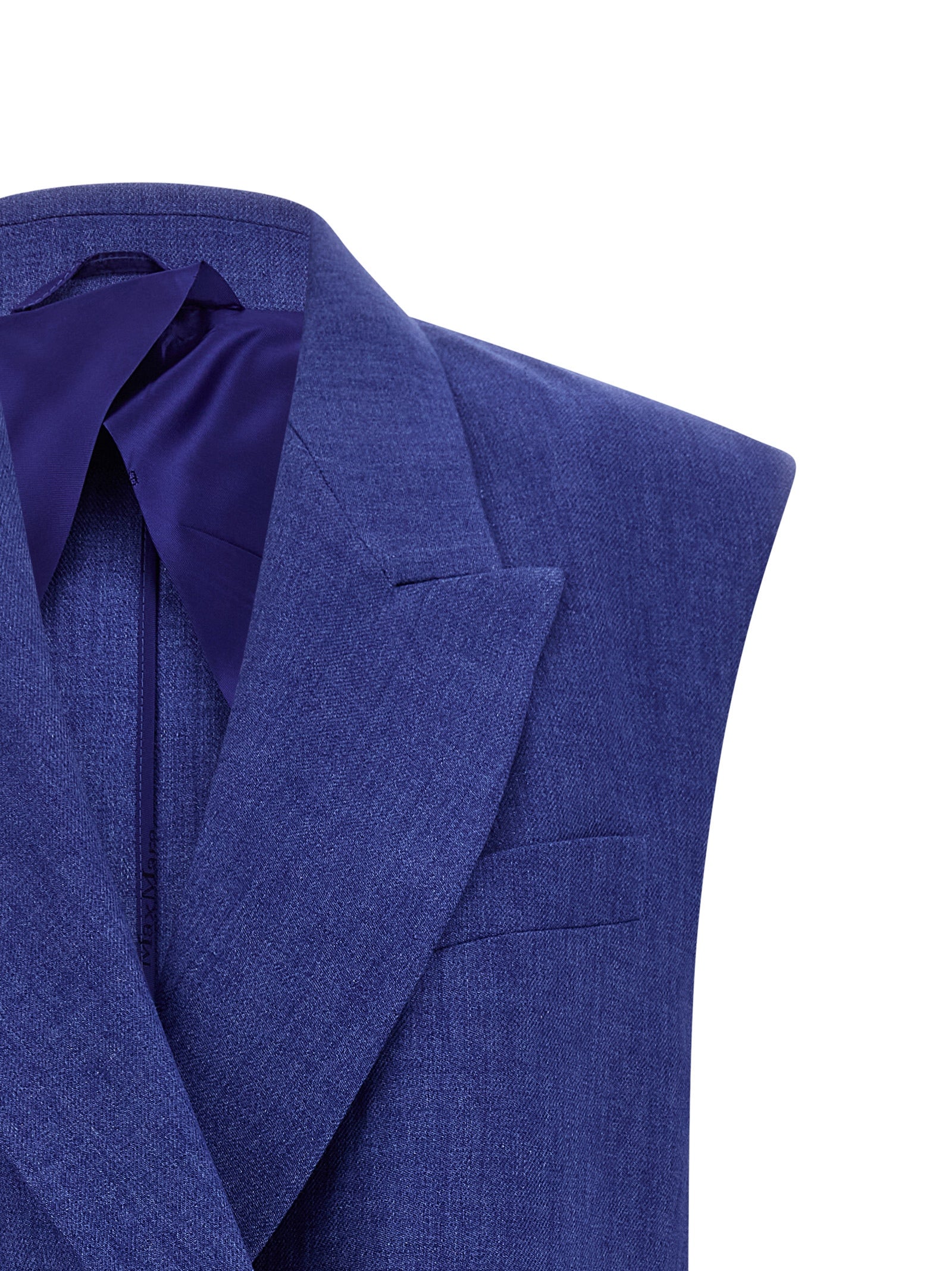 Max Mara Blue Linen Sleeveless Jacket Max Mara