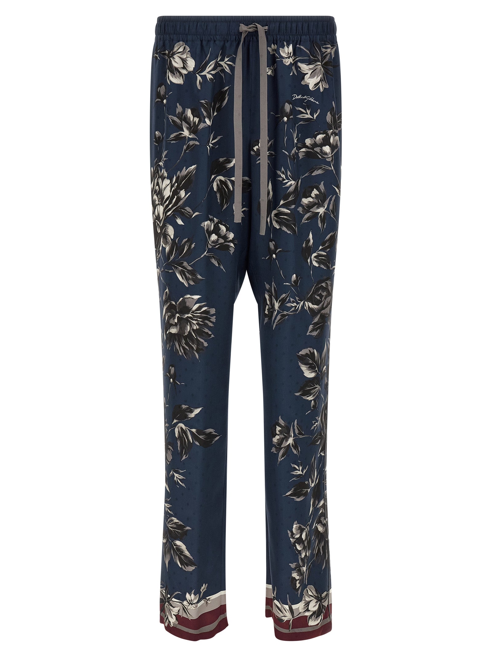 Dolce & Gabbana Blue Silk Casual Pants Dolce & Gabbana