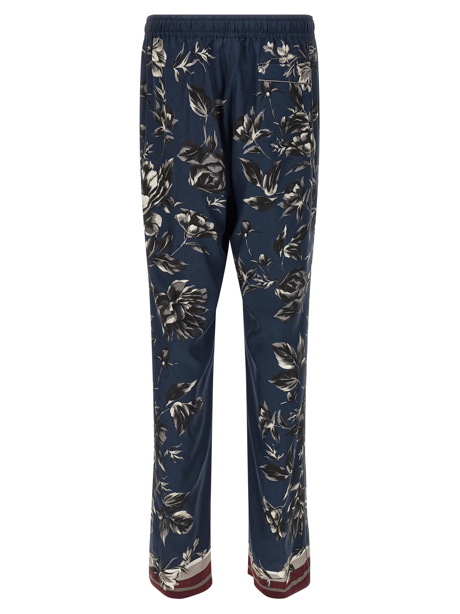 Dolce & Gabbana Blue Silk Casual Pants Dolce & Gabbana