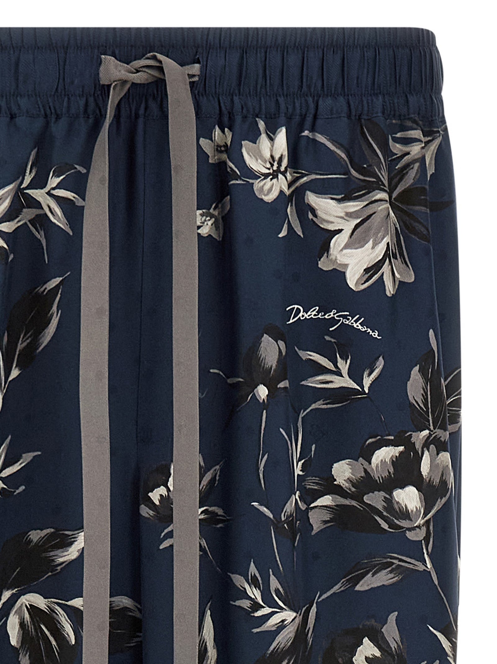 Dolce & Gabbana Blue Silk Casual Pants Dolce & Gabbana