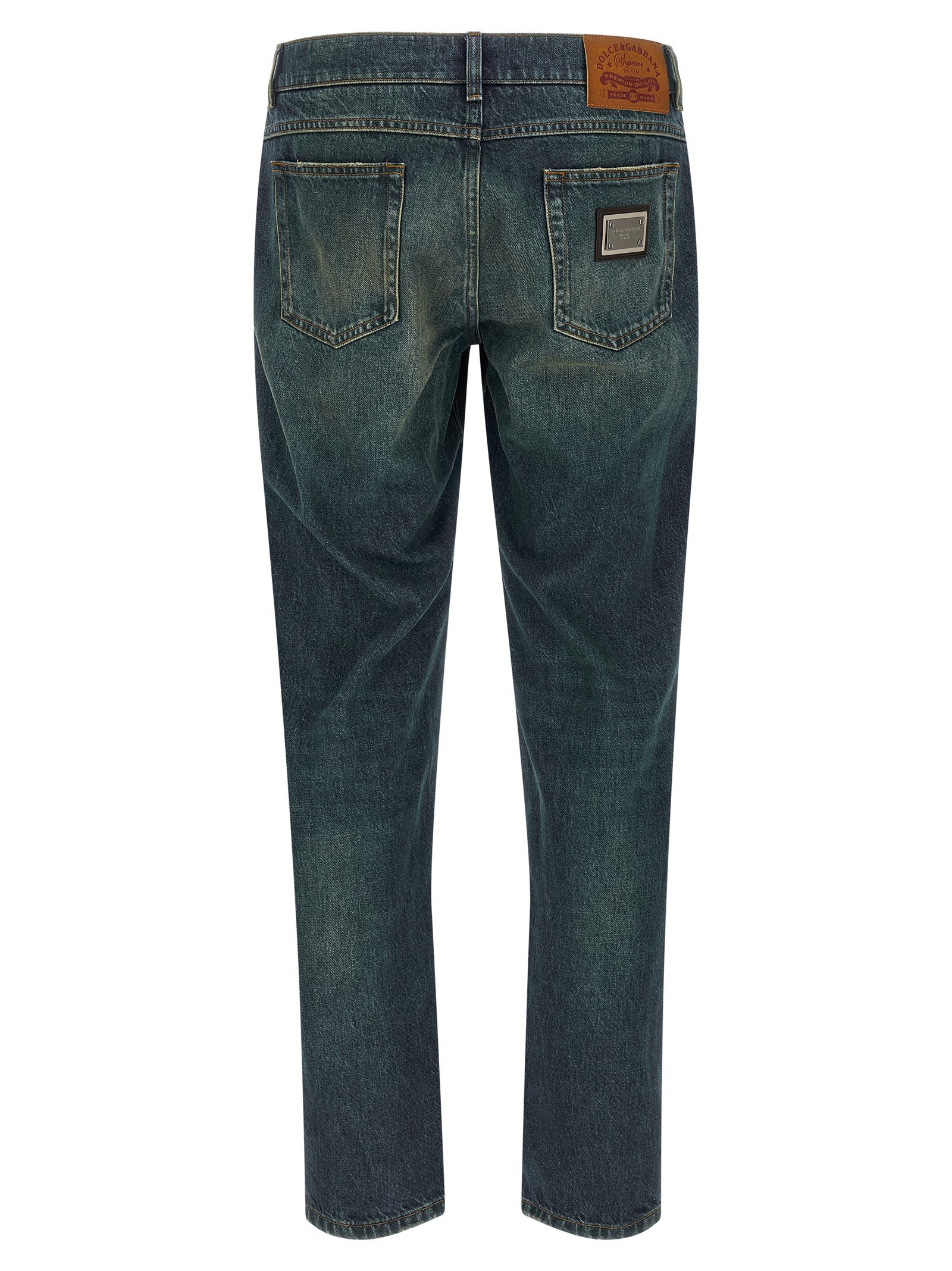 Dolce & Gabbana Blue Cotton Straight-Leg Jeans Dolce & Gabbana