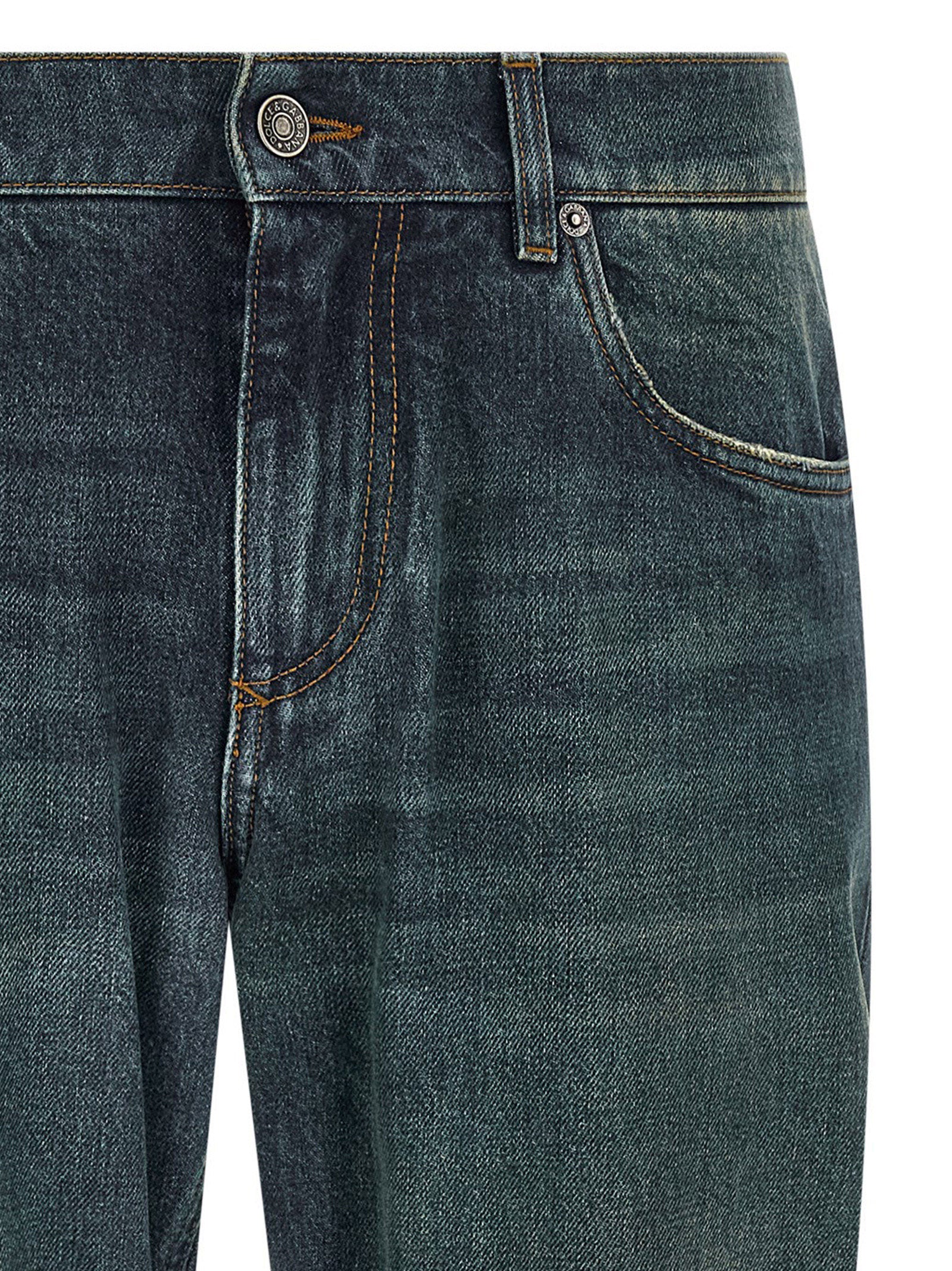 Dolce & Gabbana Blue Cotton Straight-Leg Jeans Dolce & Gabbana