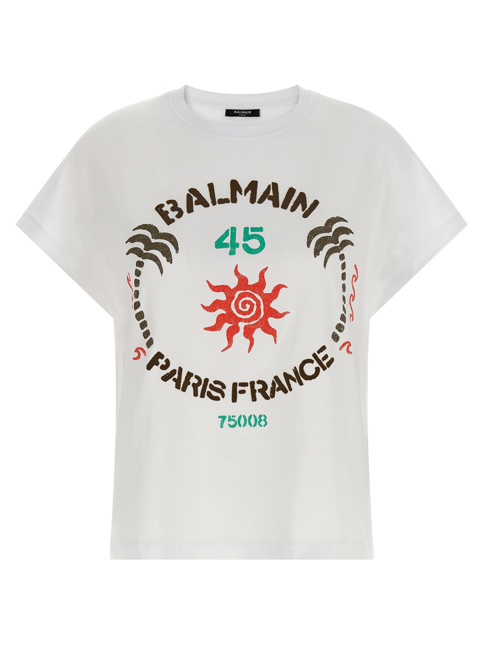 Balmain White Cotton T-Shirt Balmain