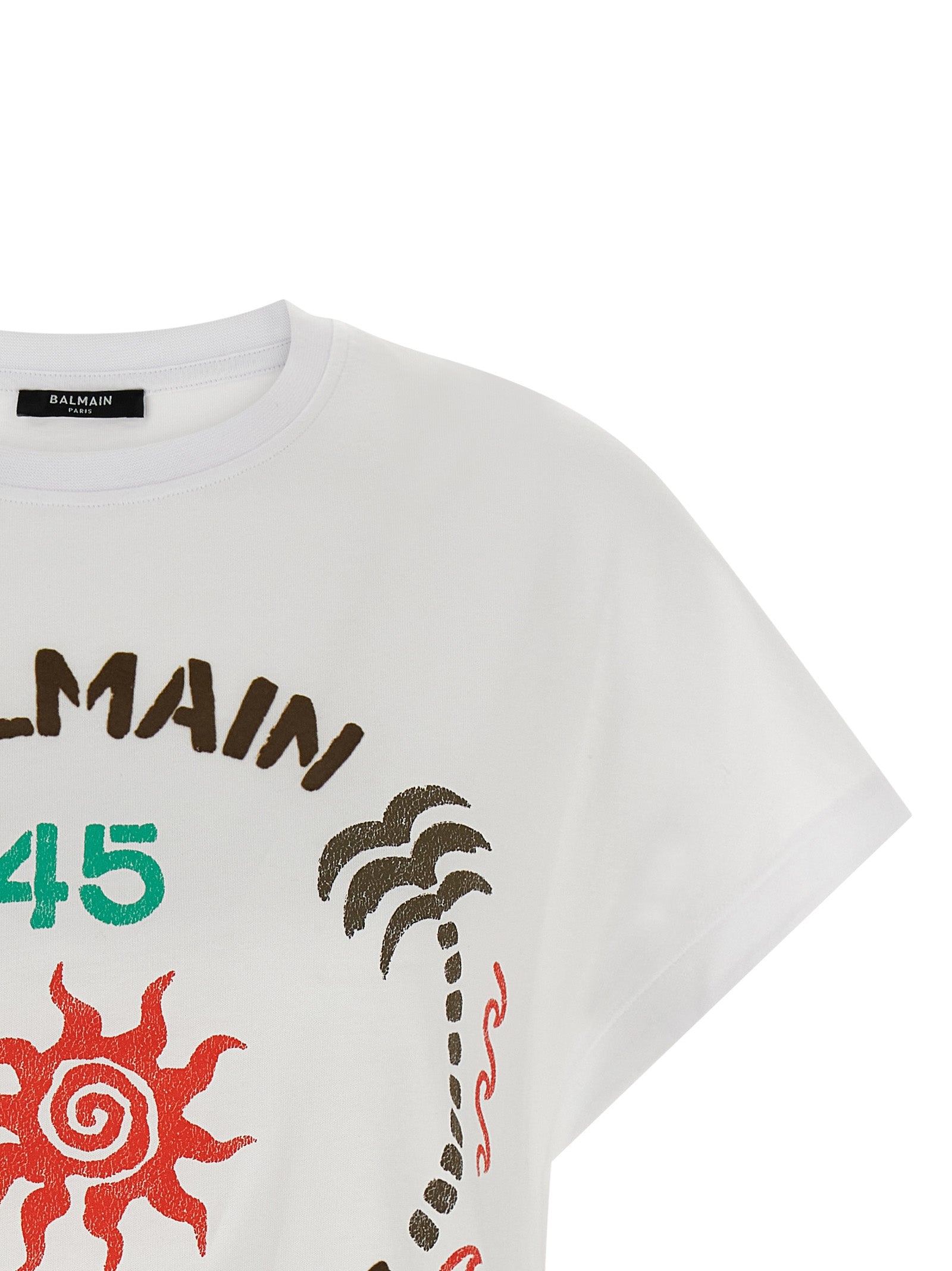 Balmain White Cotton T-Shirt Balmain