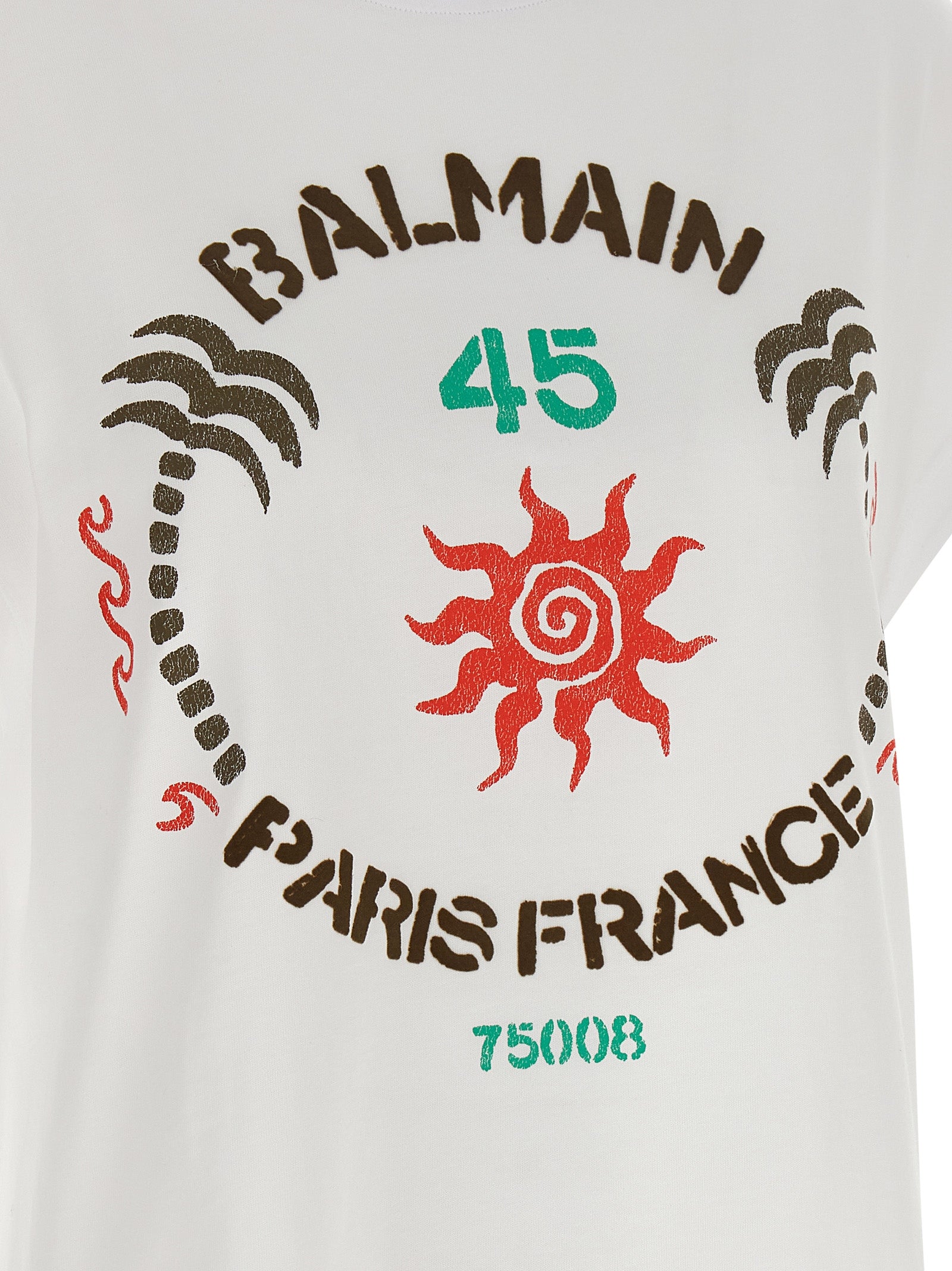 Balmain White Cotton T-Shirt Balmain
