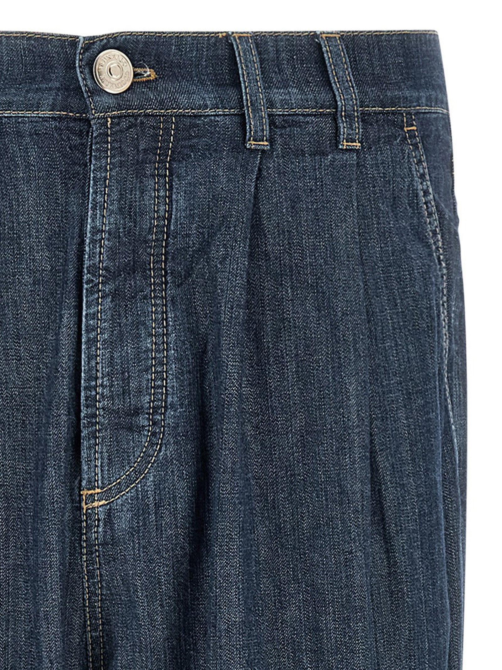 Brunello Cucinelli Blue Cotton Straight-Leg Jeans Brunello Cucinelli