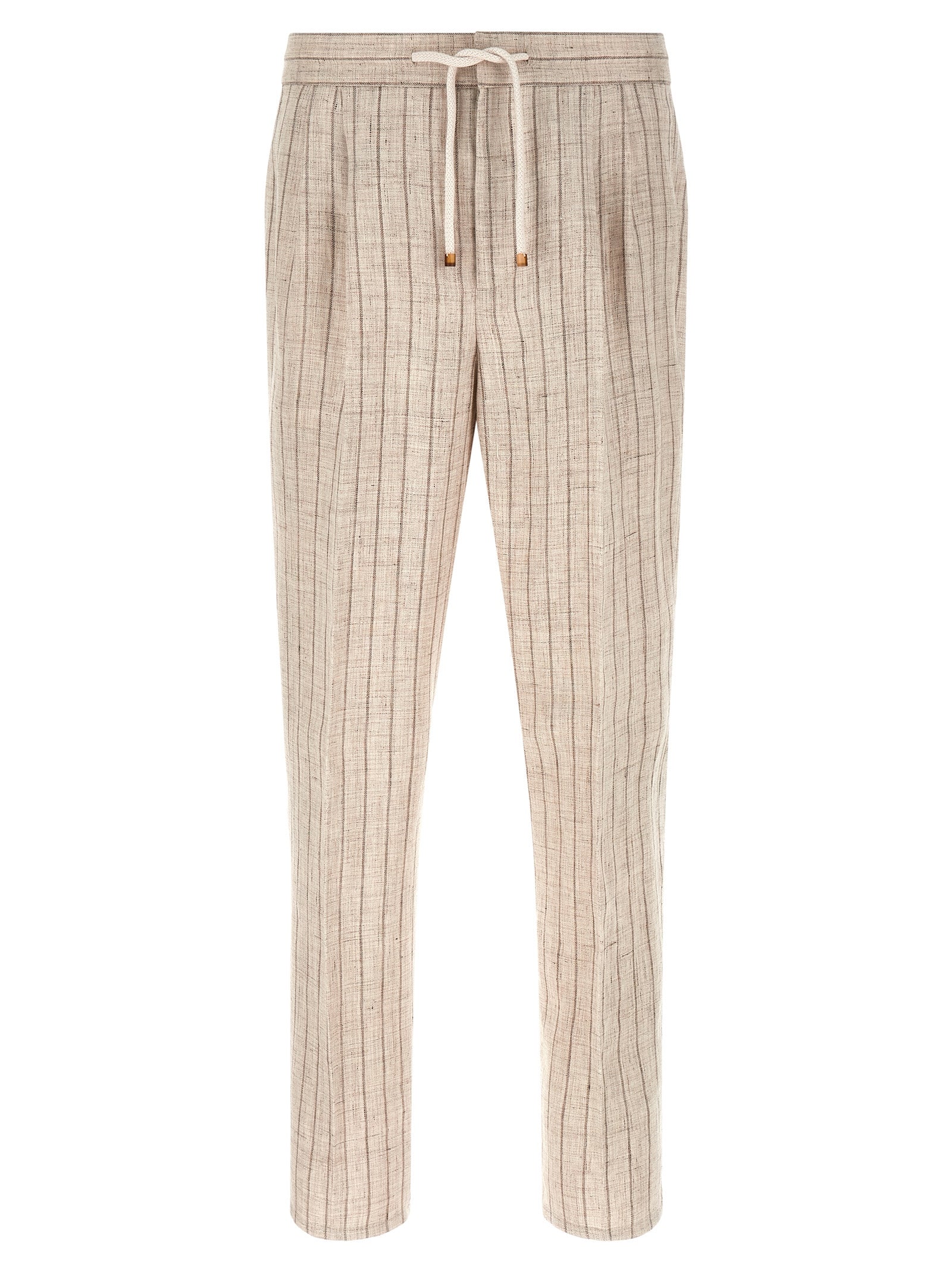 Brunello Cucinelli Beige Linen Casual Pants Brunello Cucinelli