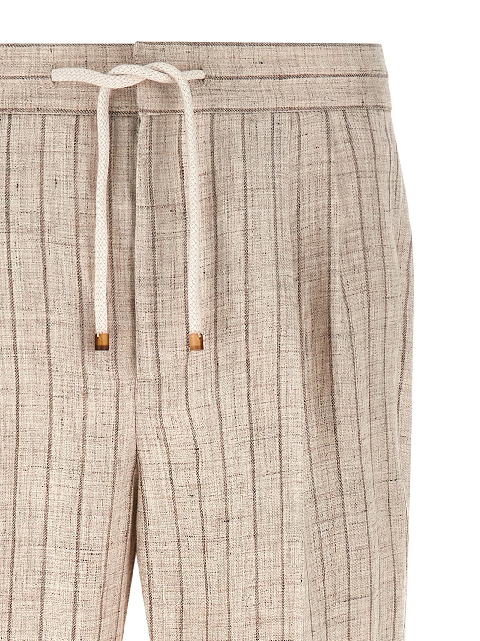 Brunello Cucinelli Beige Linen Casual Pants Brunello Cucinelli