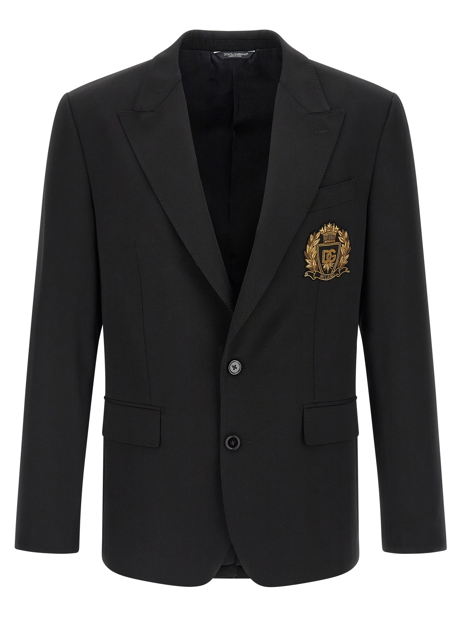 Dolce & Gabbana Black Virgin Wool Blazer Dolce & Gabbana