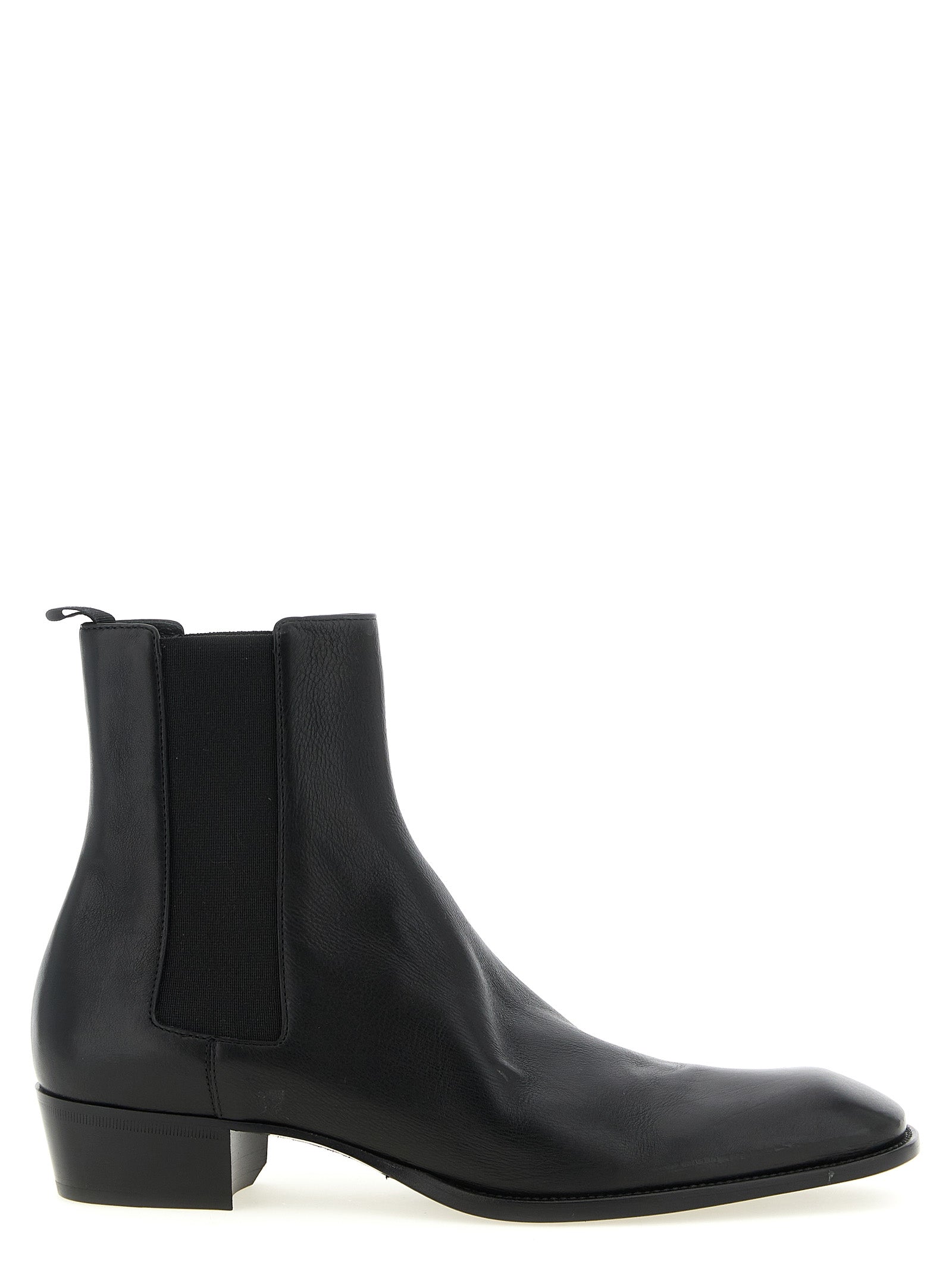 Saint Laurent Black Calfskin Chelsea Boots Saint Laurent