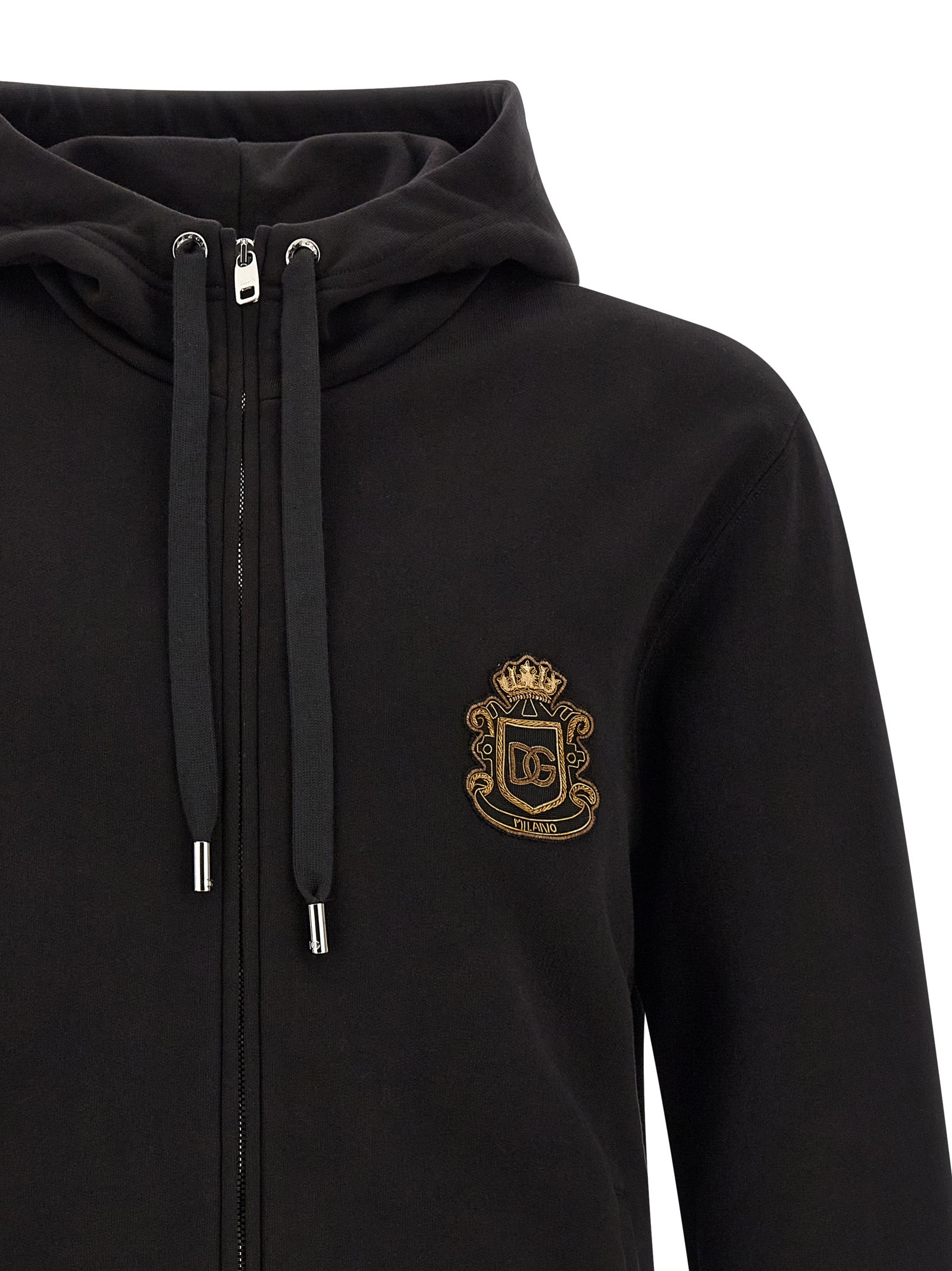 Dolce & Gabbana Black Cotton Sweatshirt Dolce & Gabbana