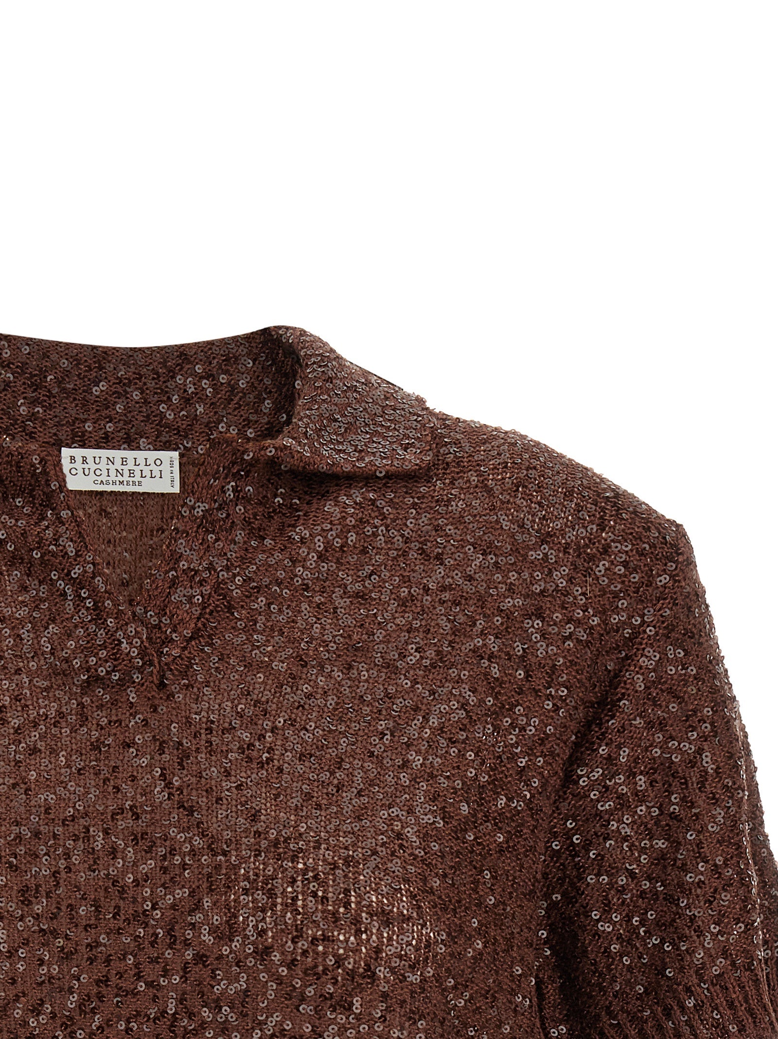 Brunello Cucinelli Brown Linen Polo Shirt Brunello Cucinelli