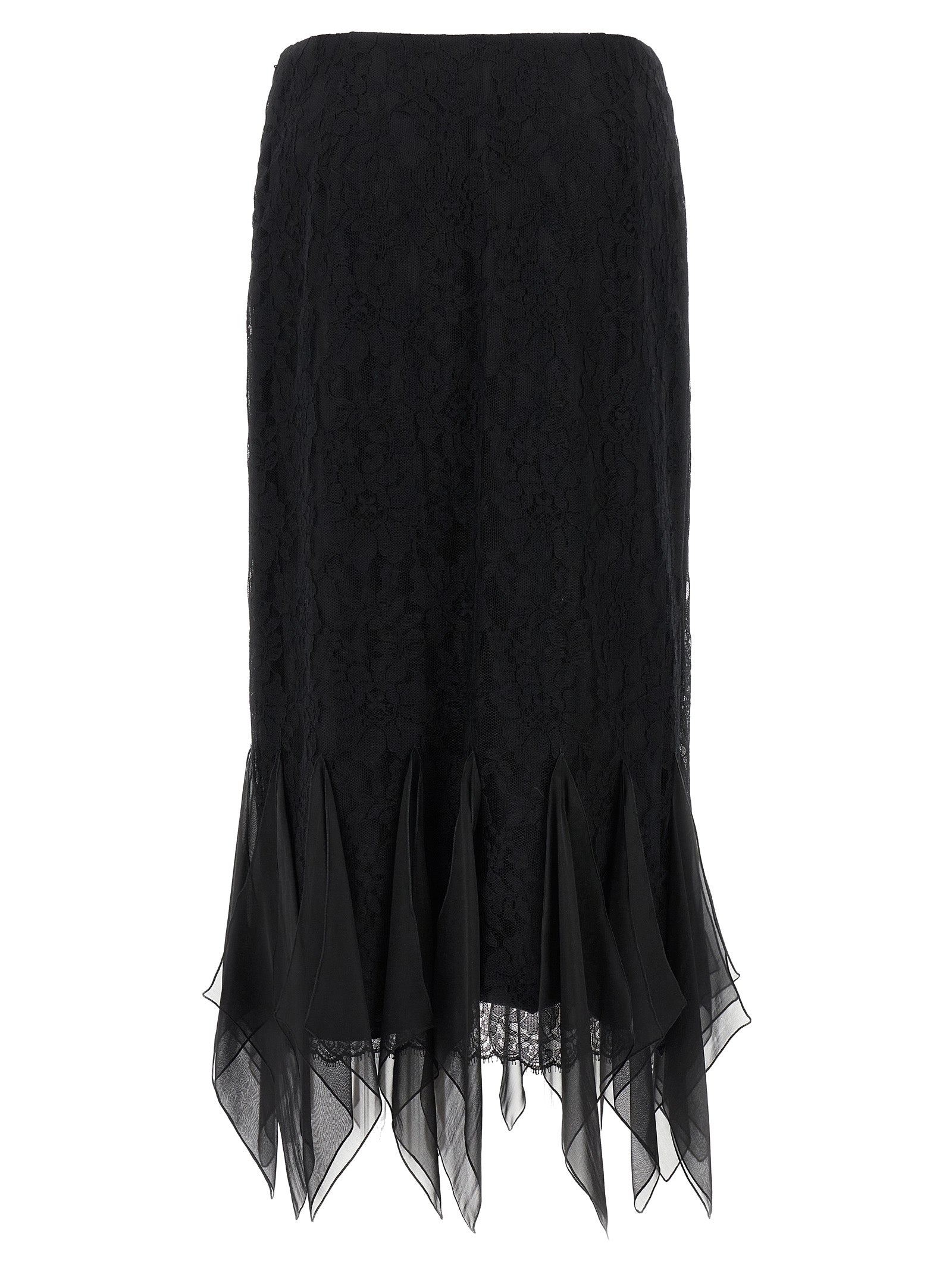 Valentino Garavani Black Cotton Midi Skirt Valentino Garavani