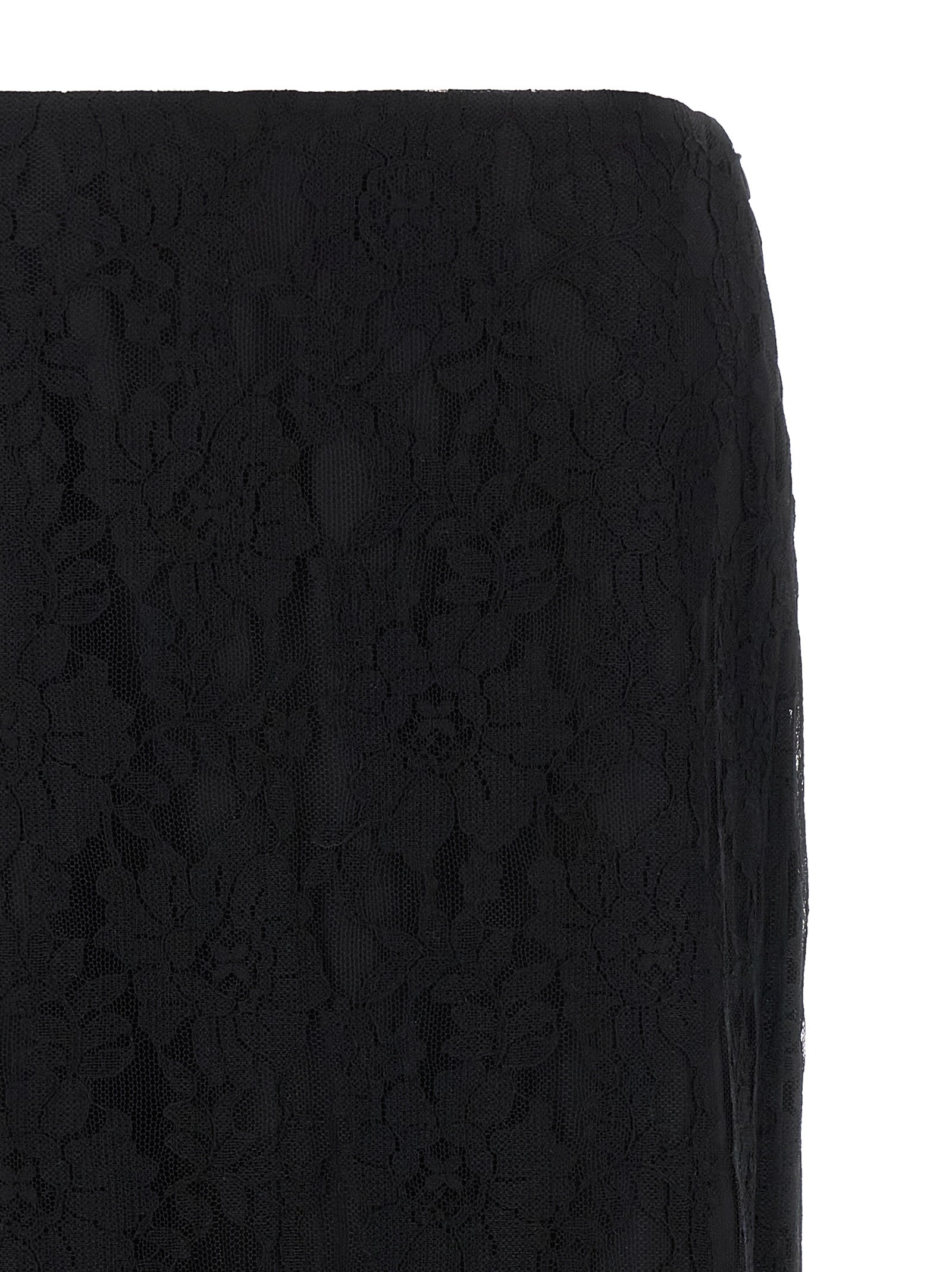 Valentino Garavani Black Cotton Midi Skirt Valentino Garavani