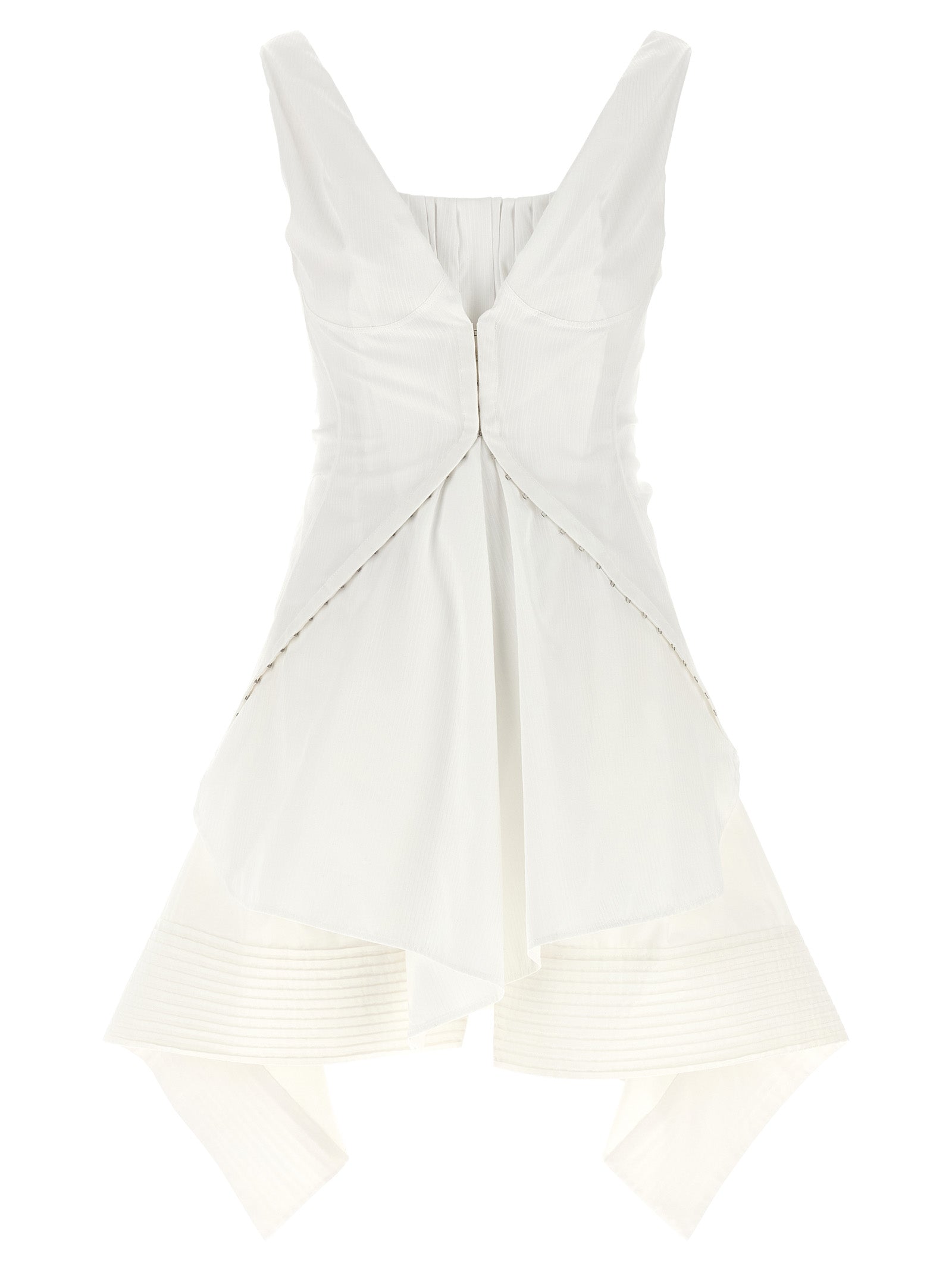 Alexander McQueen White Cotton Short Dress Alexander McQueen