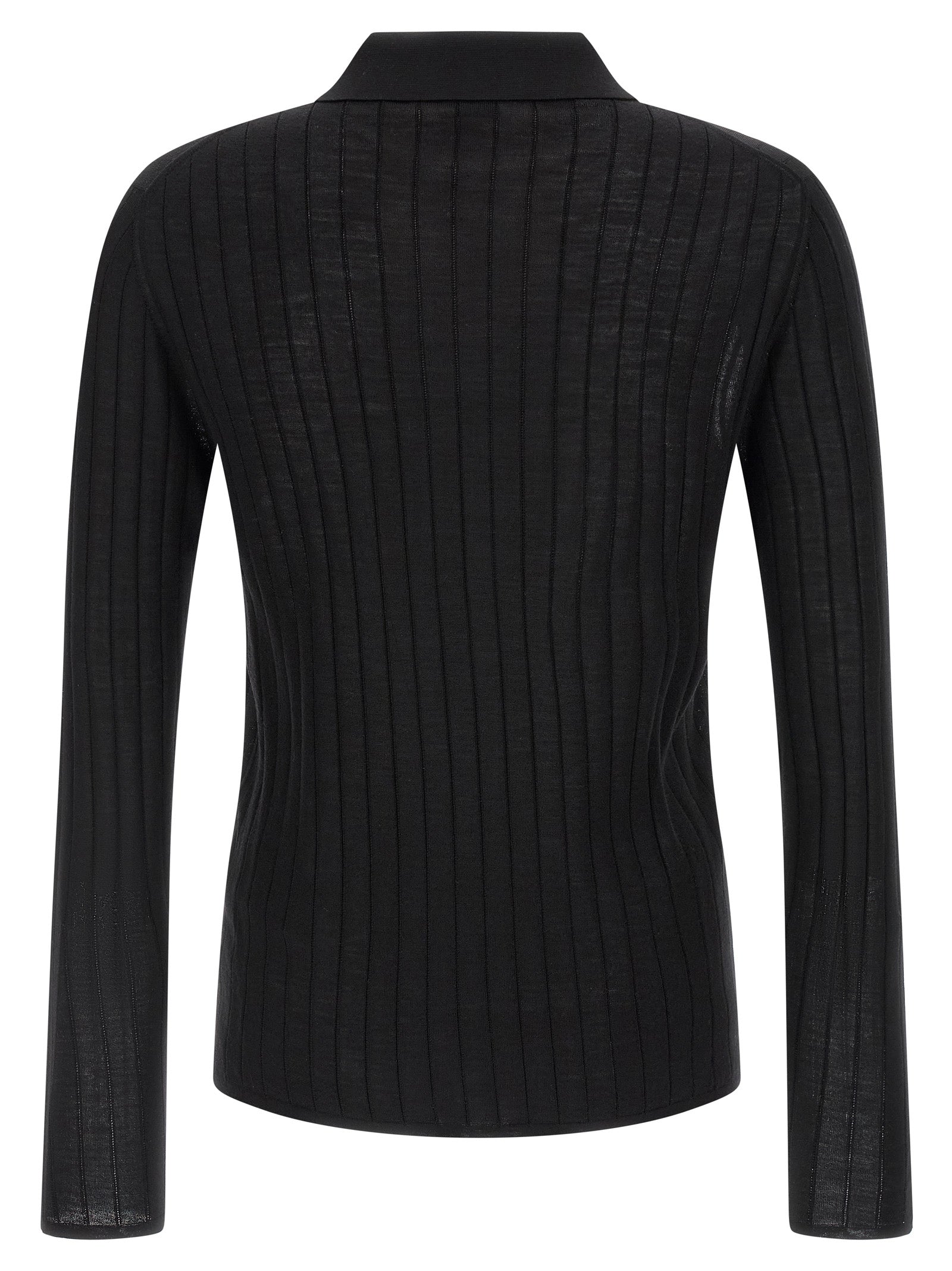 Saint Laurent Black Wool Polo Shirt Saint Laurent