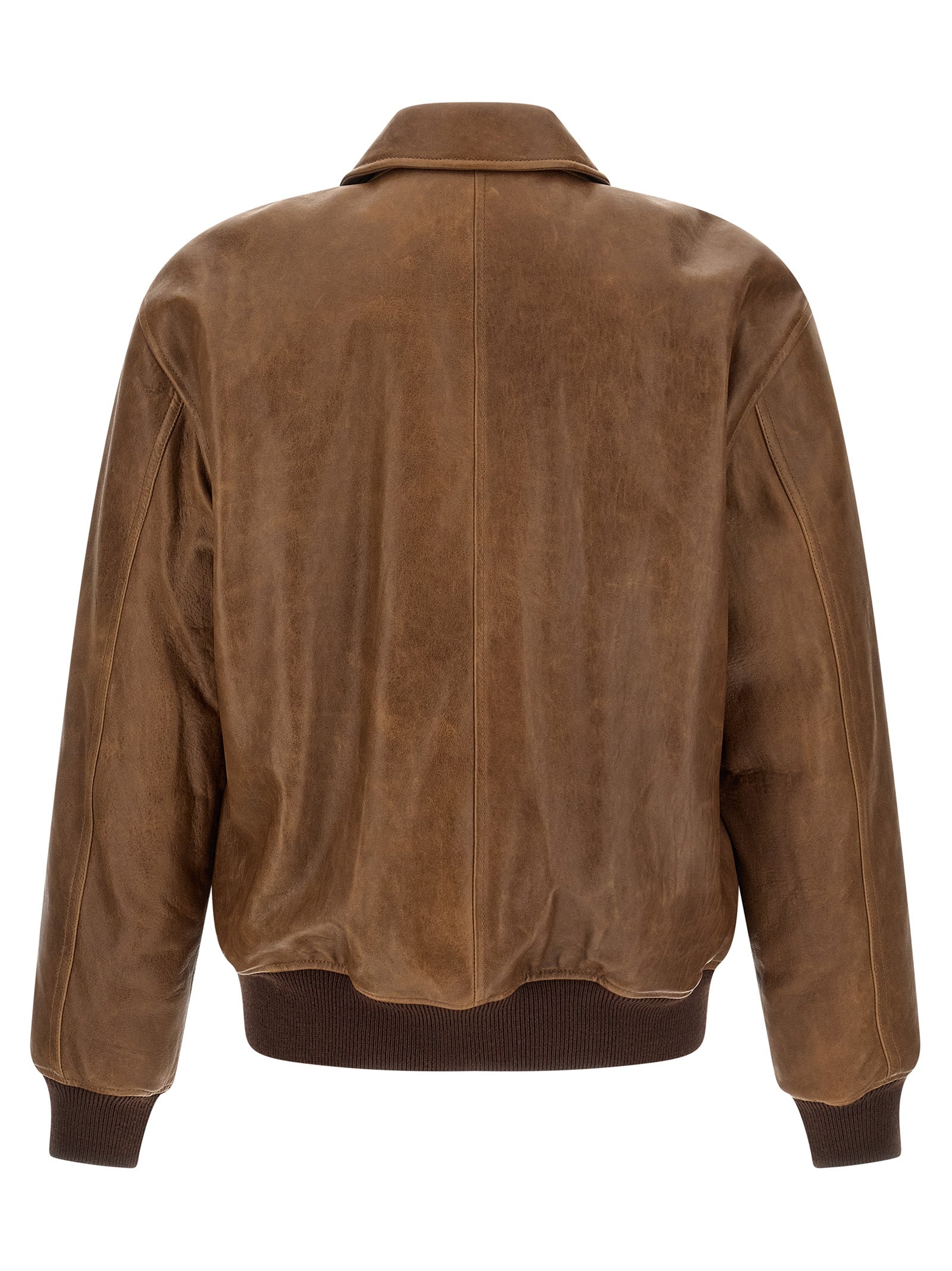 Saint Laurent Brown Lamb Leather Leather Jacket Saint Laurent