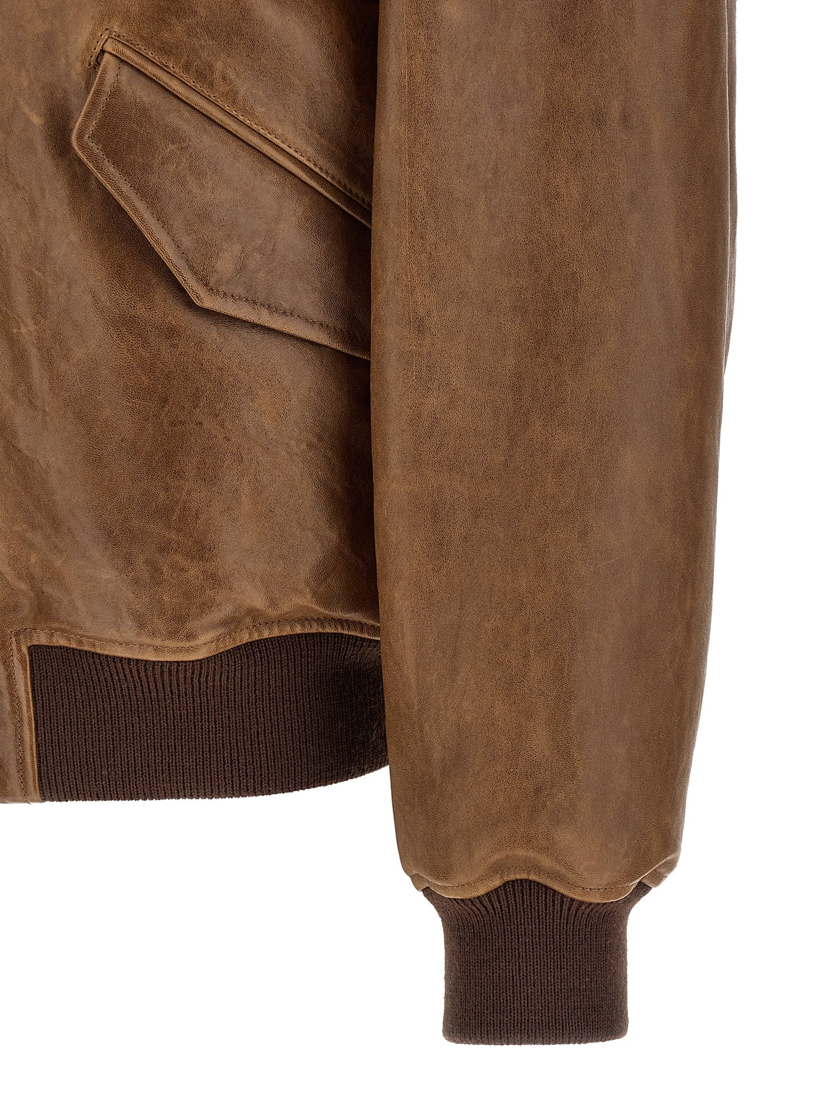 Saint Laurent Brown Lamb Leather Leather Jacket Saint Laurent
