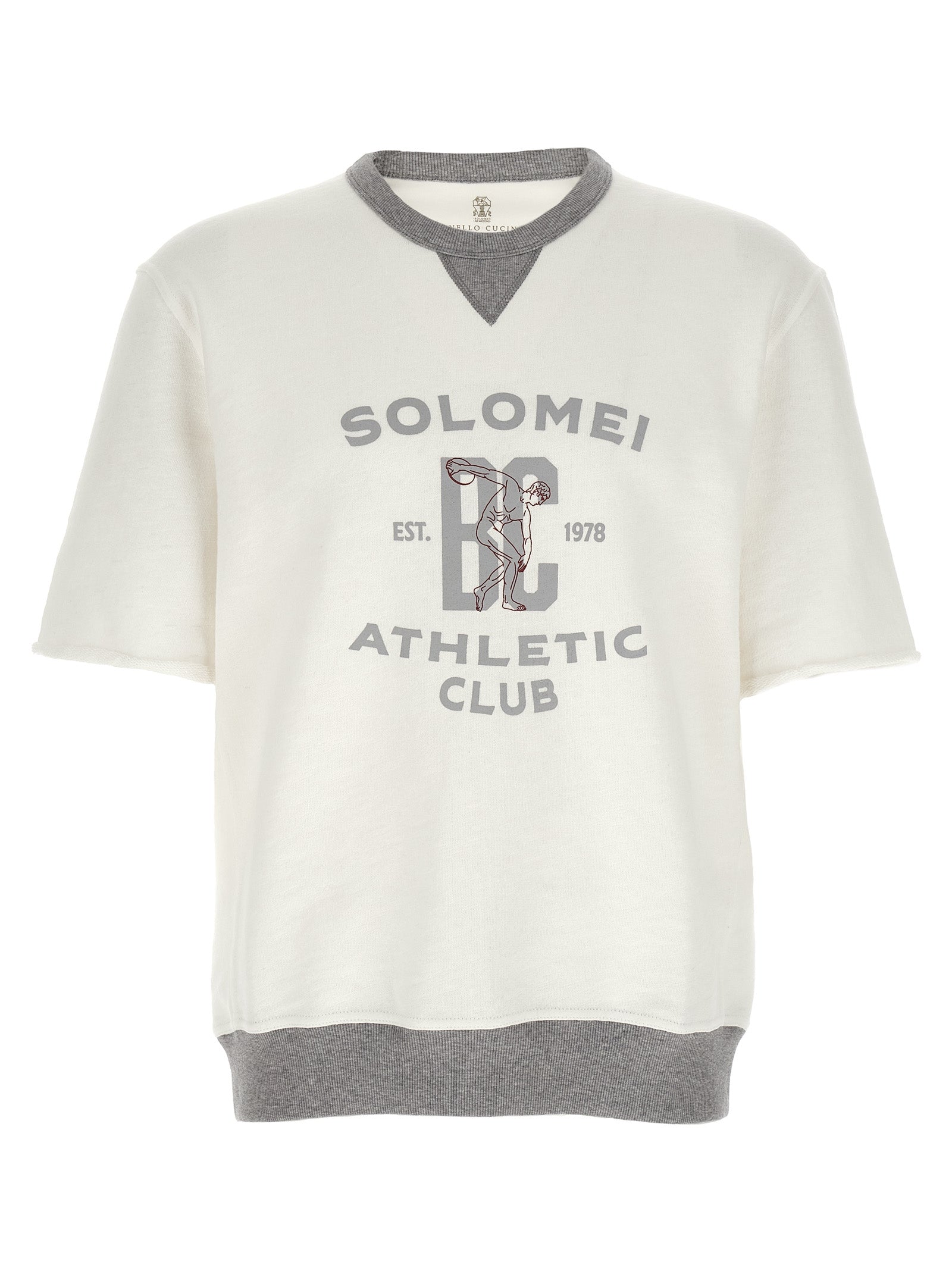 Brunello Cucinelli White Cotton Sweatshirt Brunello Cucinelli