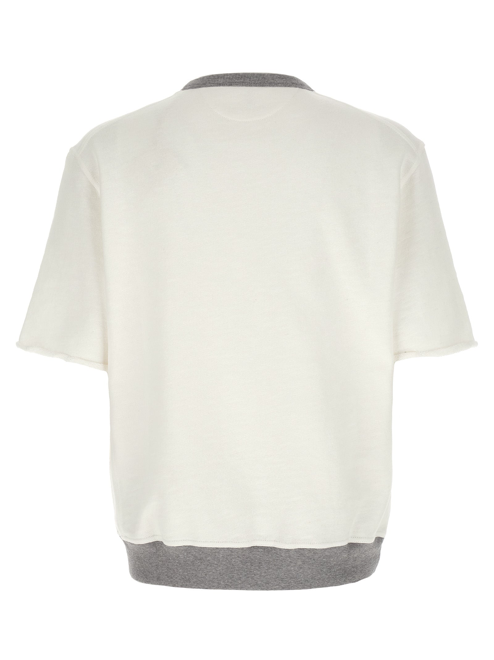 Brunello Cucinelli White Cotton Sweatshirt Brunello Cucinelli
