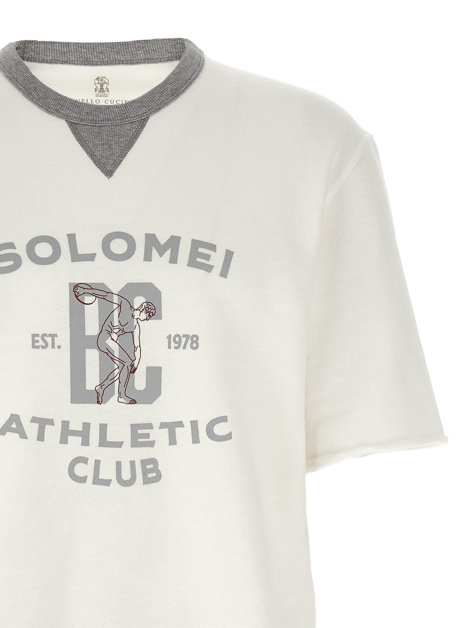 Brunello Cucinelli White Cotton Sweatshirt Brunello Cucinelli