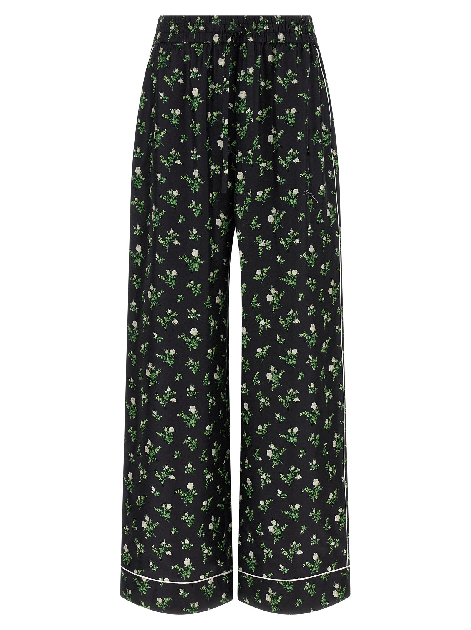 Dolce & Gabbana Black Silk Casual Pants Dolce & Gabbana