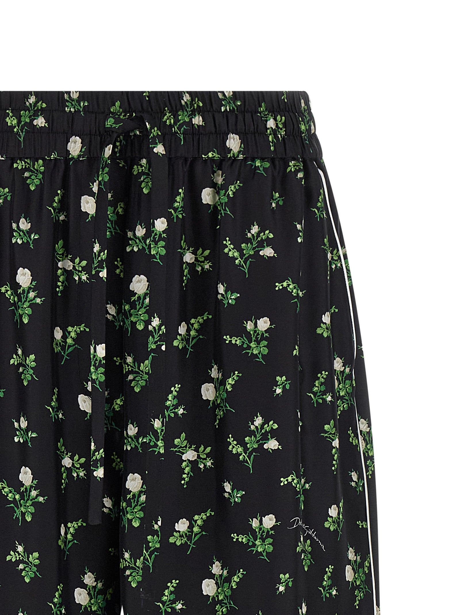 Dolce & Gabbana Black Silk Casual Pants Dolce & Gabbana