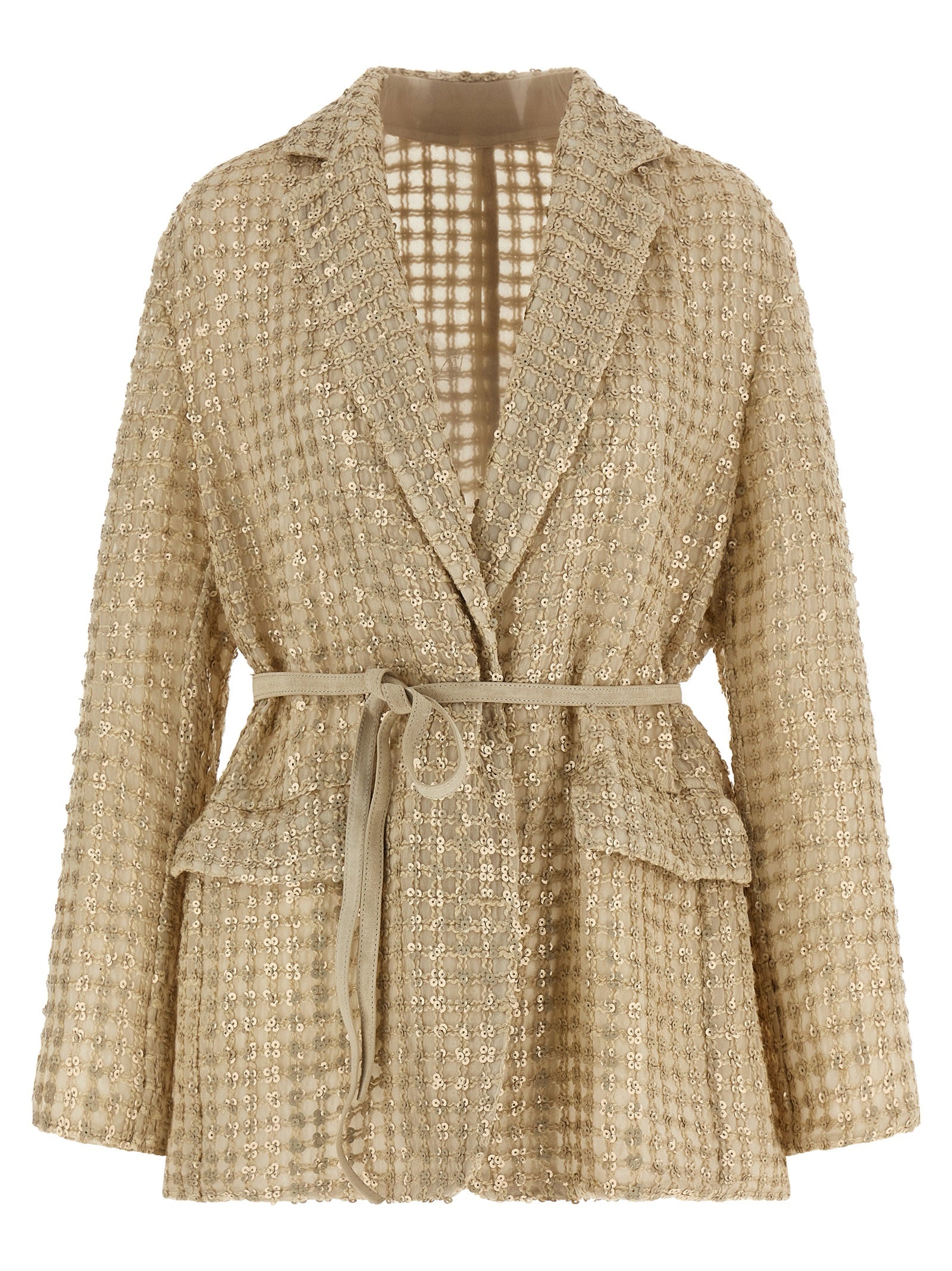 Brunello Cucinelli Beige Silk Blazer Brunello Cucinelli