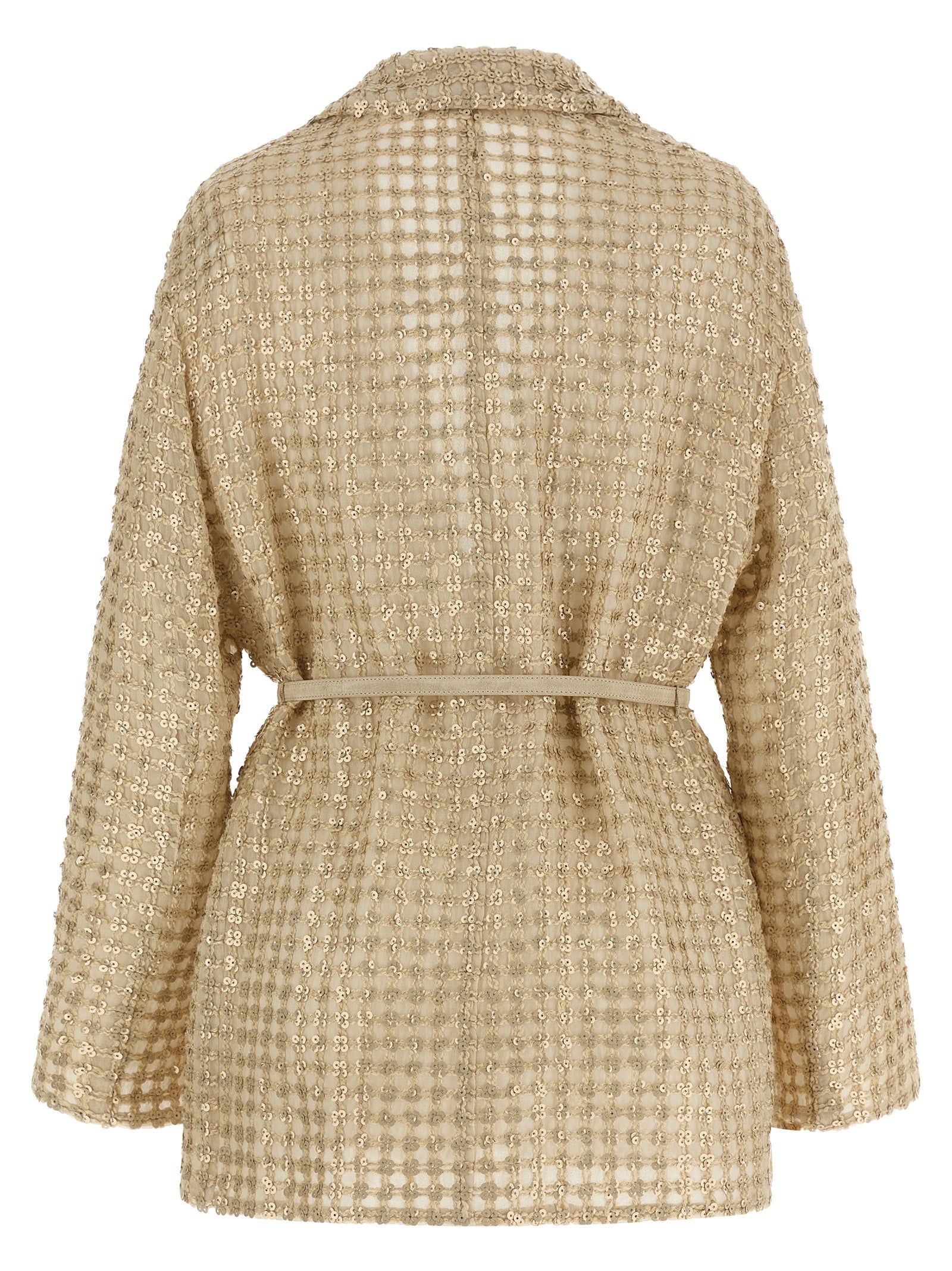 Brunello Cucinelli Beige Silk Blazer Brunello Cucinelli