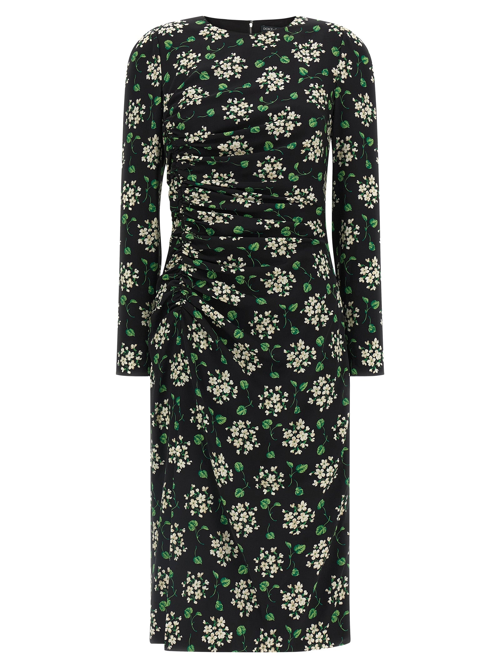 Dolce & Gabbana Black Synthetic Midi Dress Dolce & Gabbana