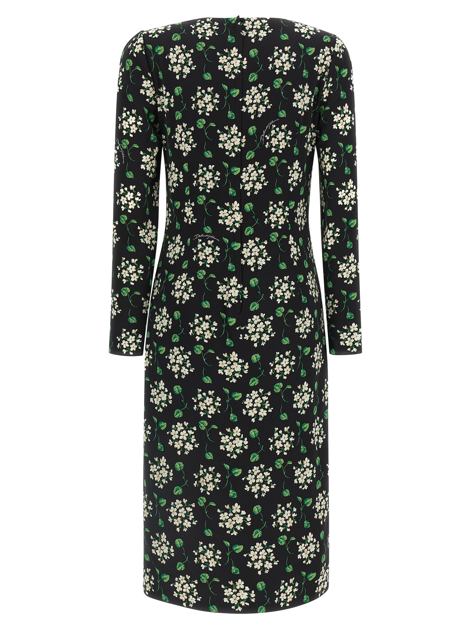 Dolce & Gabbana Black Synthetic Midi Dress Dolce & Gabbana