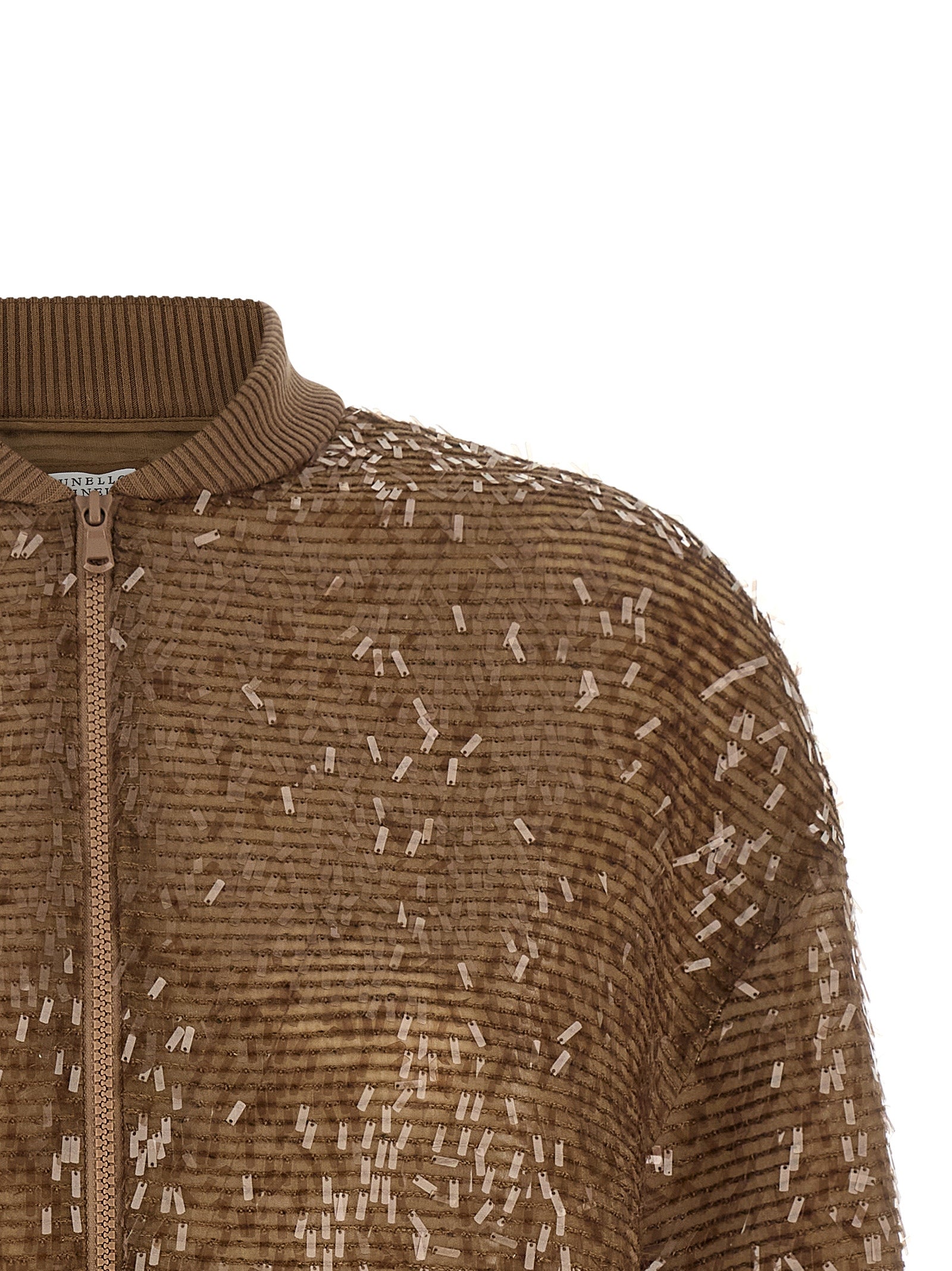 Brunello Cucinelli Brown Silk Cardigan Brunello Cucinelli