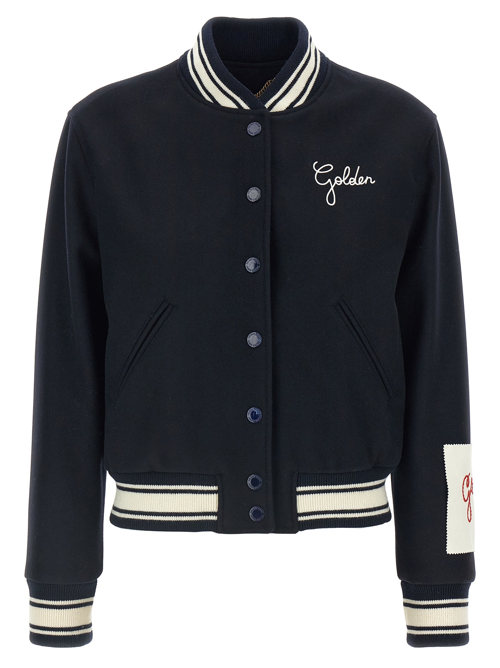 Golden Goose Blue Virgin Wool Bomber Golden Goose