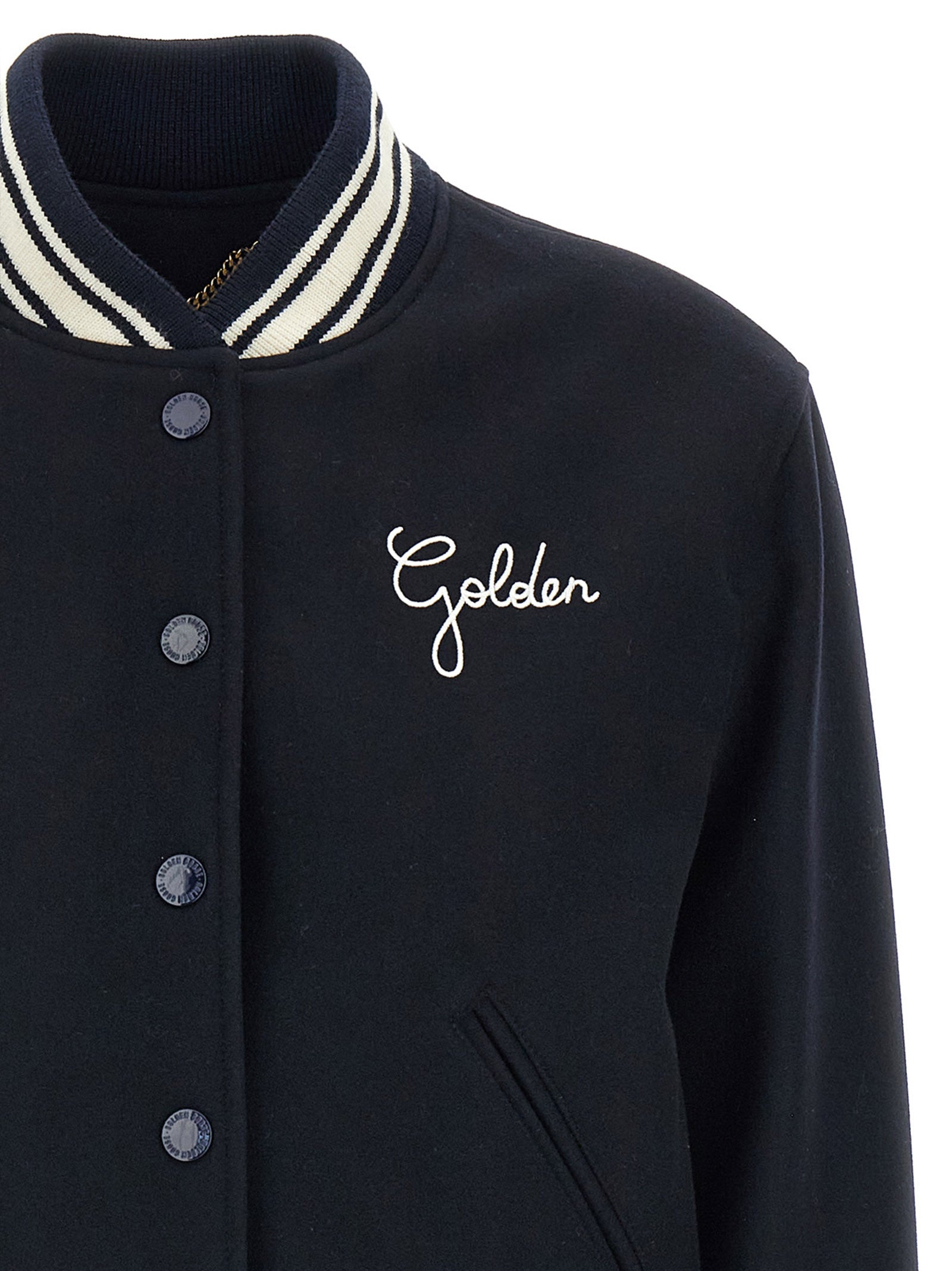 Golden Goose Blue Virgin Wool Bomber Golden Goose