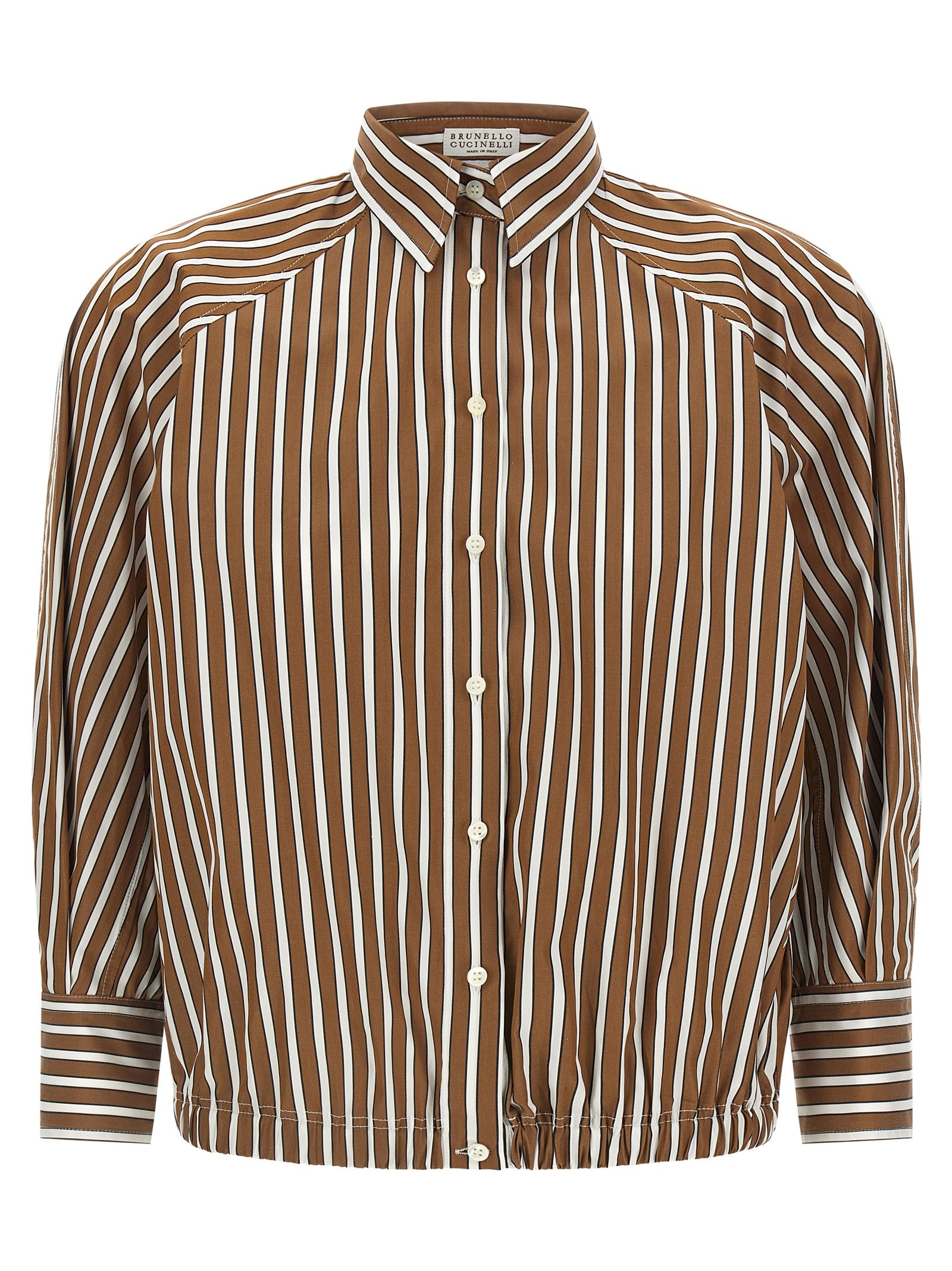 Brunello Cucinelli Brown Cotton Blouse Brunello Cucinelli