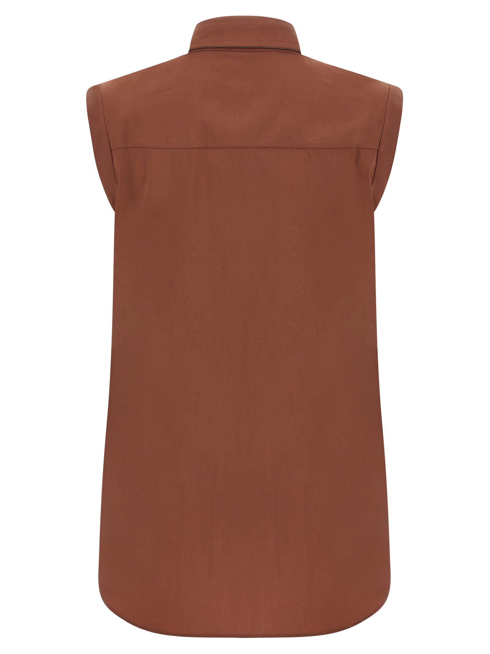 Brunello Cucinelli Brown Cotton Blouse Brunello Cucinelli