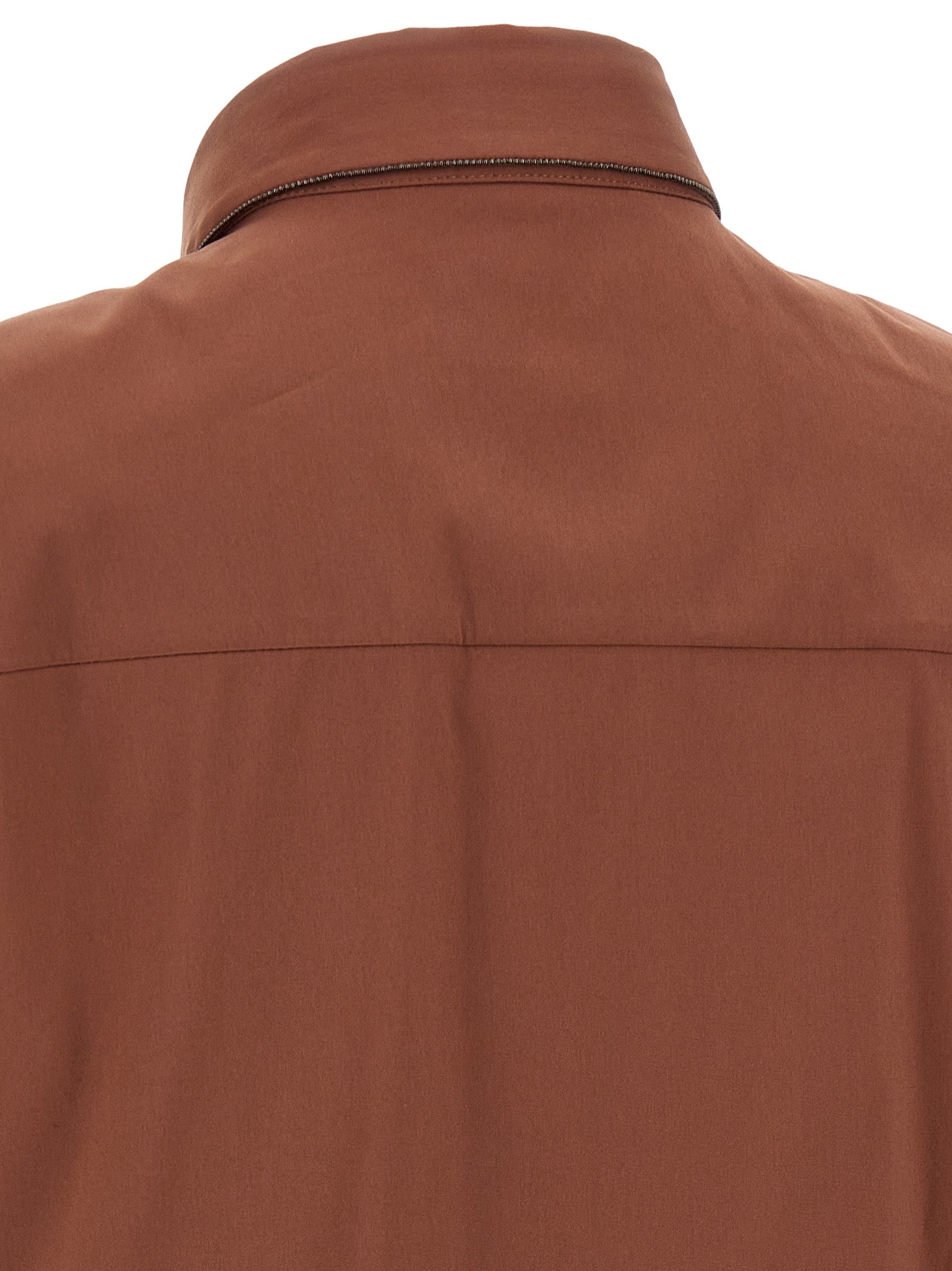 Brunello Cucinelli Brown Cotton Blouse Brunello Cucinelli